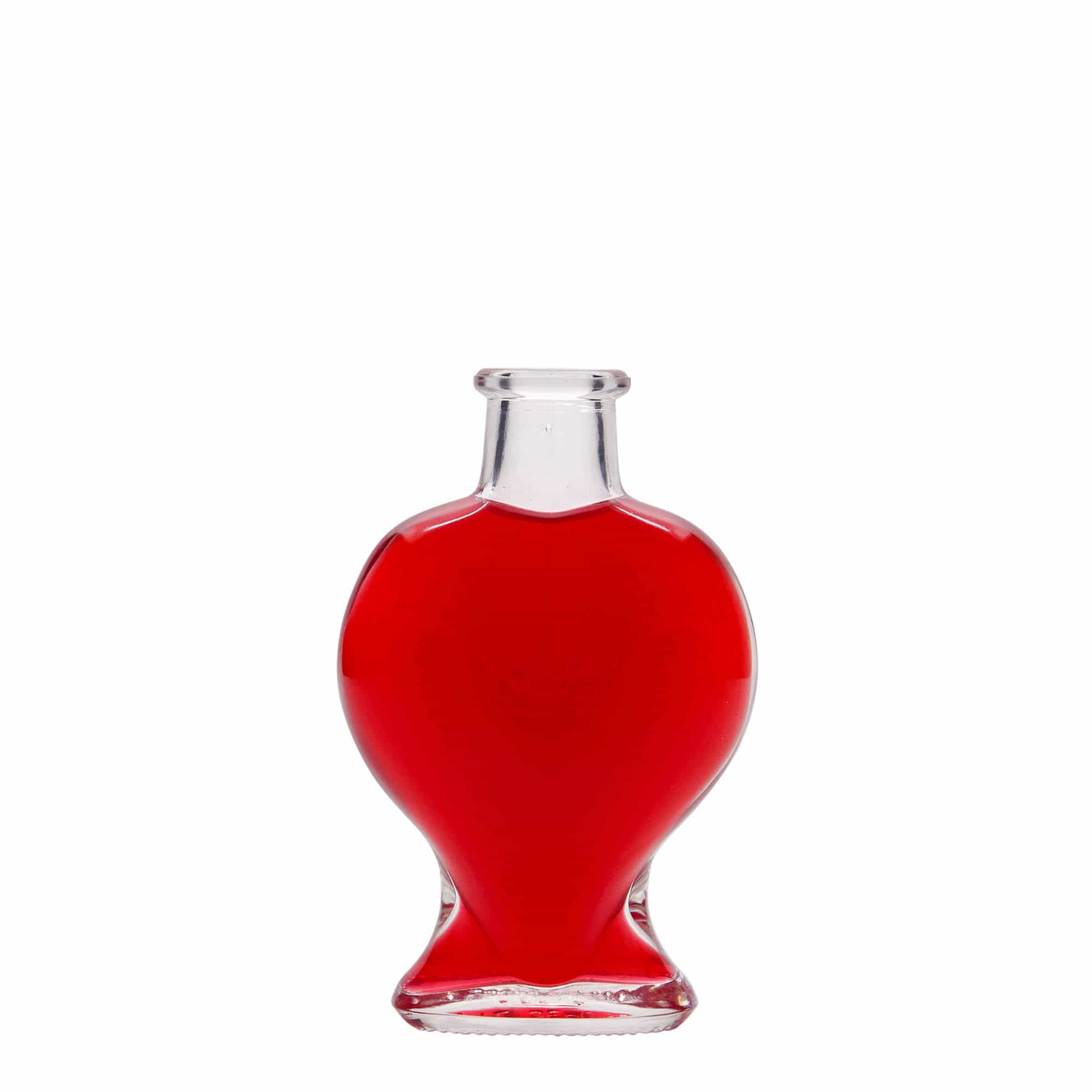 100 ml Cam şişe 'Kalp', Ağız: Mantar