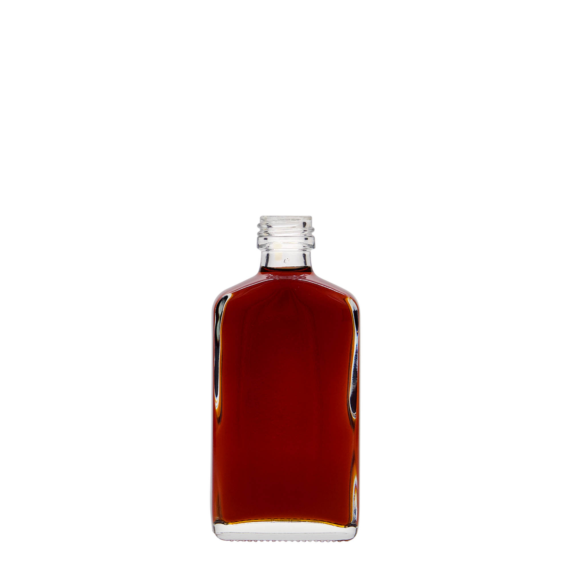 50 ml Cep şişesi, dikdörtgen, cam, ağız: PP 18 50 ml Cep şişesi, dikdörtgen, cam, ağız: PP 18