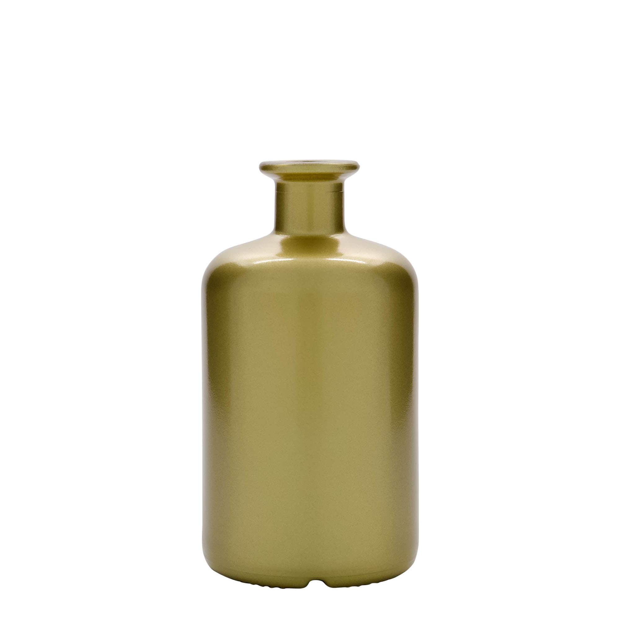 500 ml Cam Şişe Eczacı, altın, Ağız: Mantar