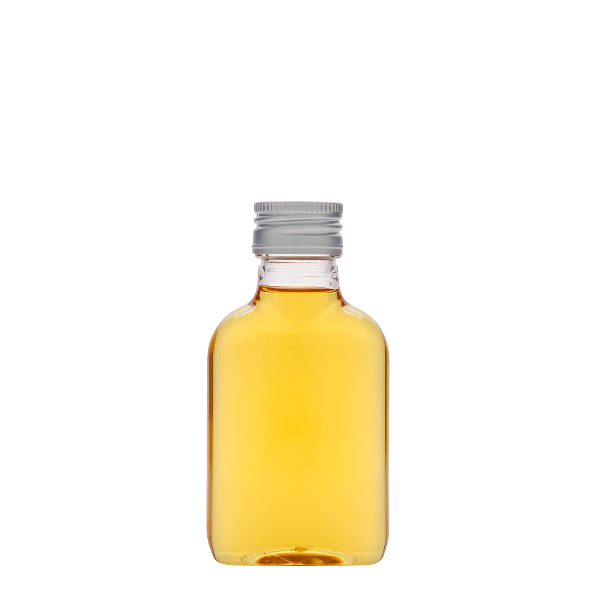 100 ml Cep şişesi, oval, PET plastik, Ağız: PP 28