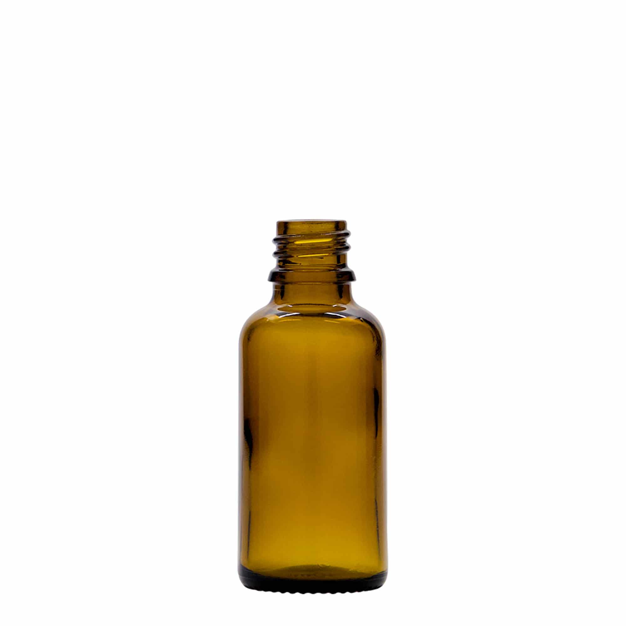 30 ml Pipetli Şişe İlaç, Cam, Kahverengi, Ağız: DIN 18
