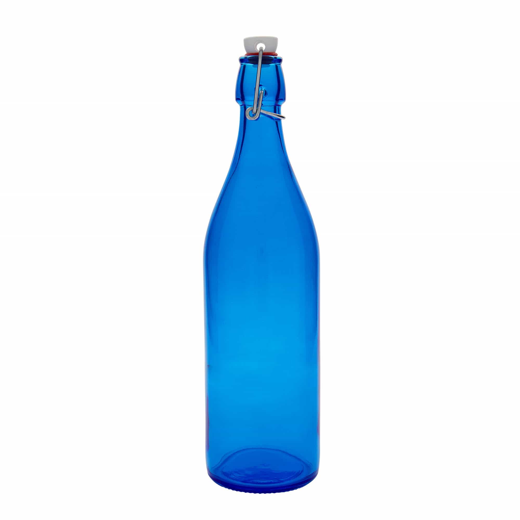 1.000 ml cam şişe 'Giara', mavi, ağız: mandallı kapak