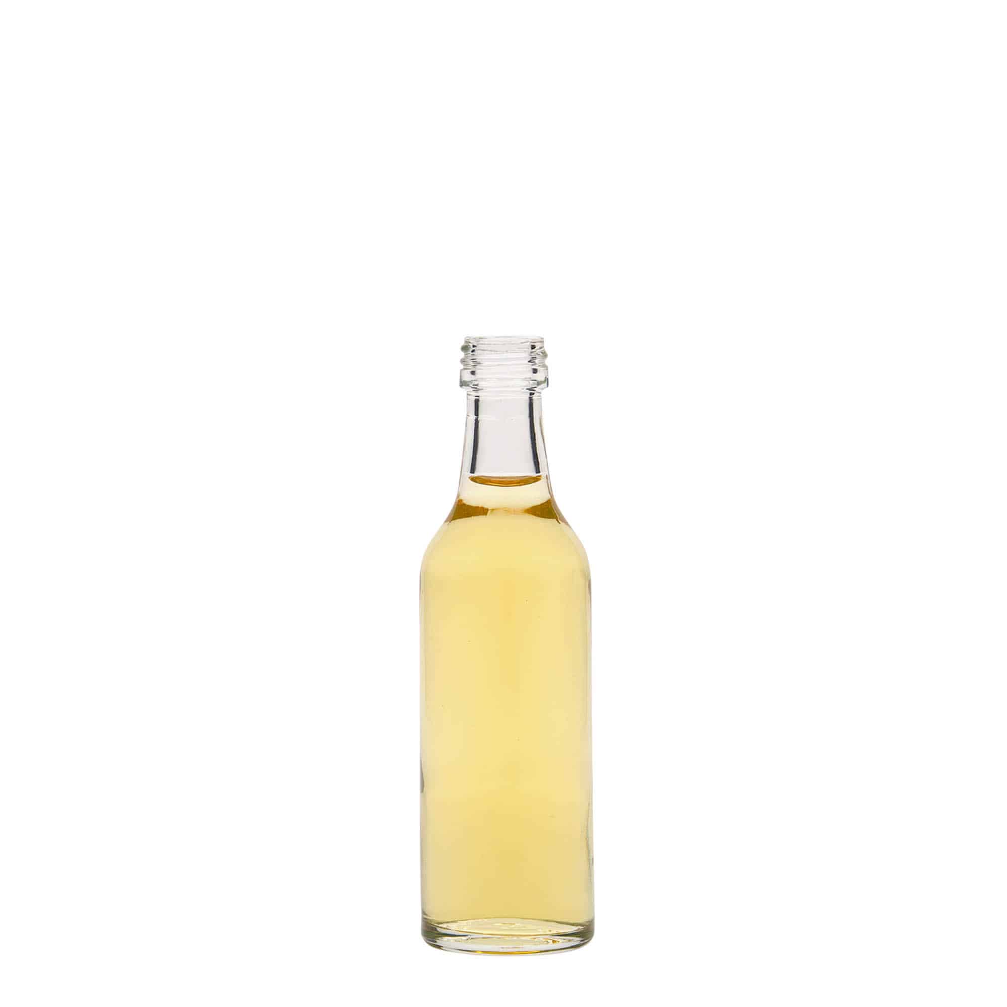 50 ml Cam Şişe Düz Boyun, Ağız: PP 18