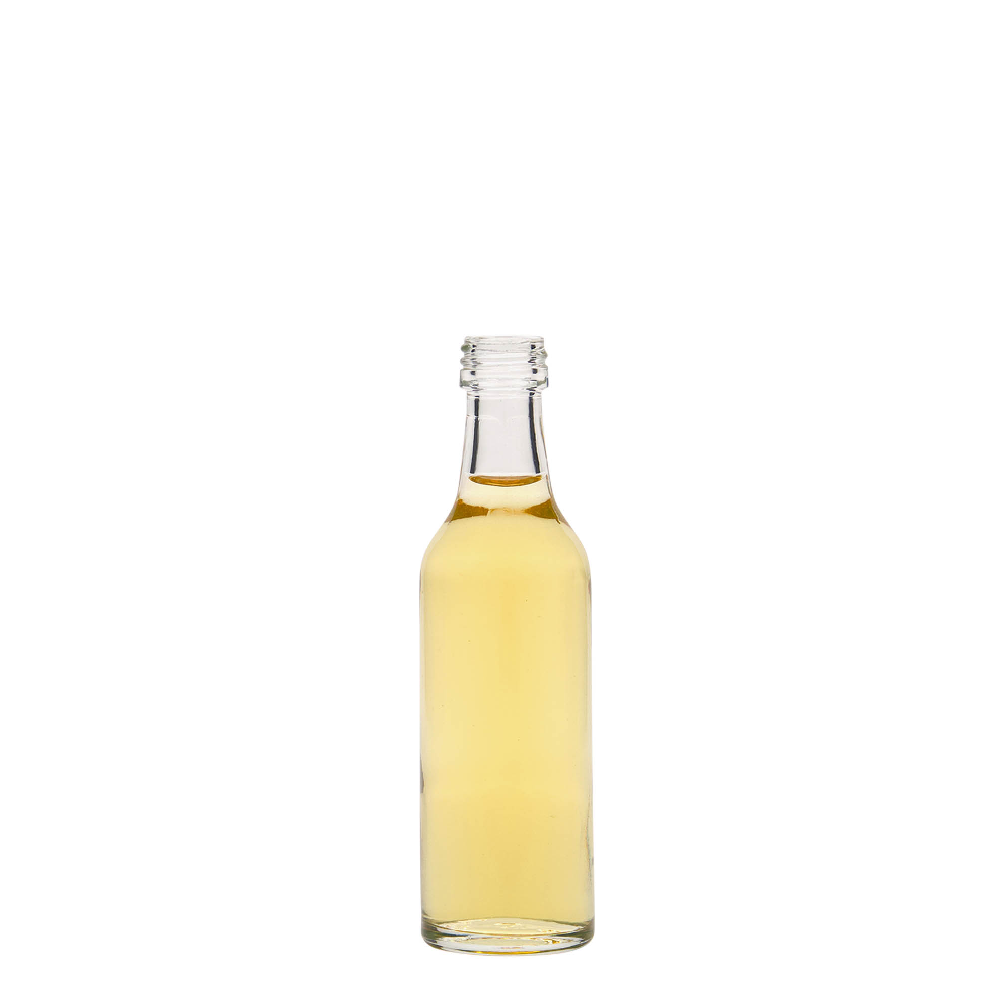 50 ml Cam Şişe Düz Boyun, Ağız: PP 18