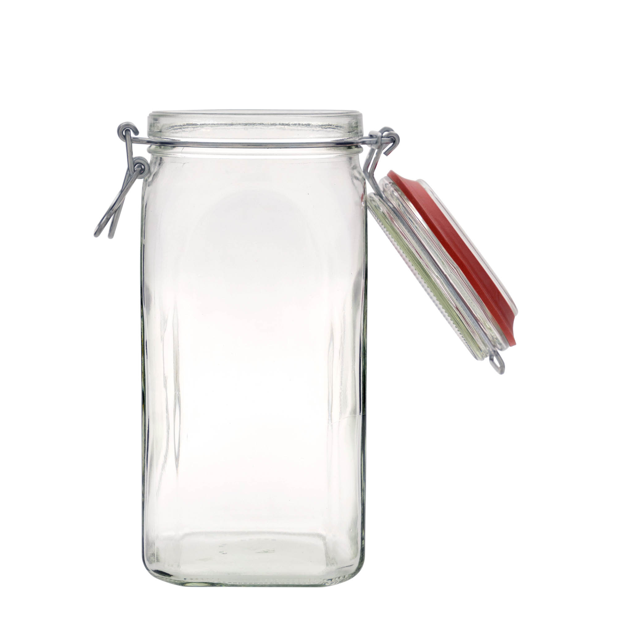 1.540 ml Tel mandallı kavanoz, kare, ağız: tel mandal kapak