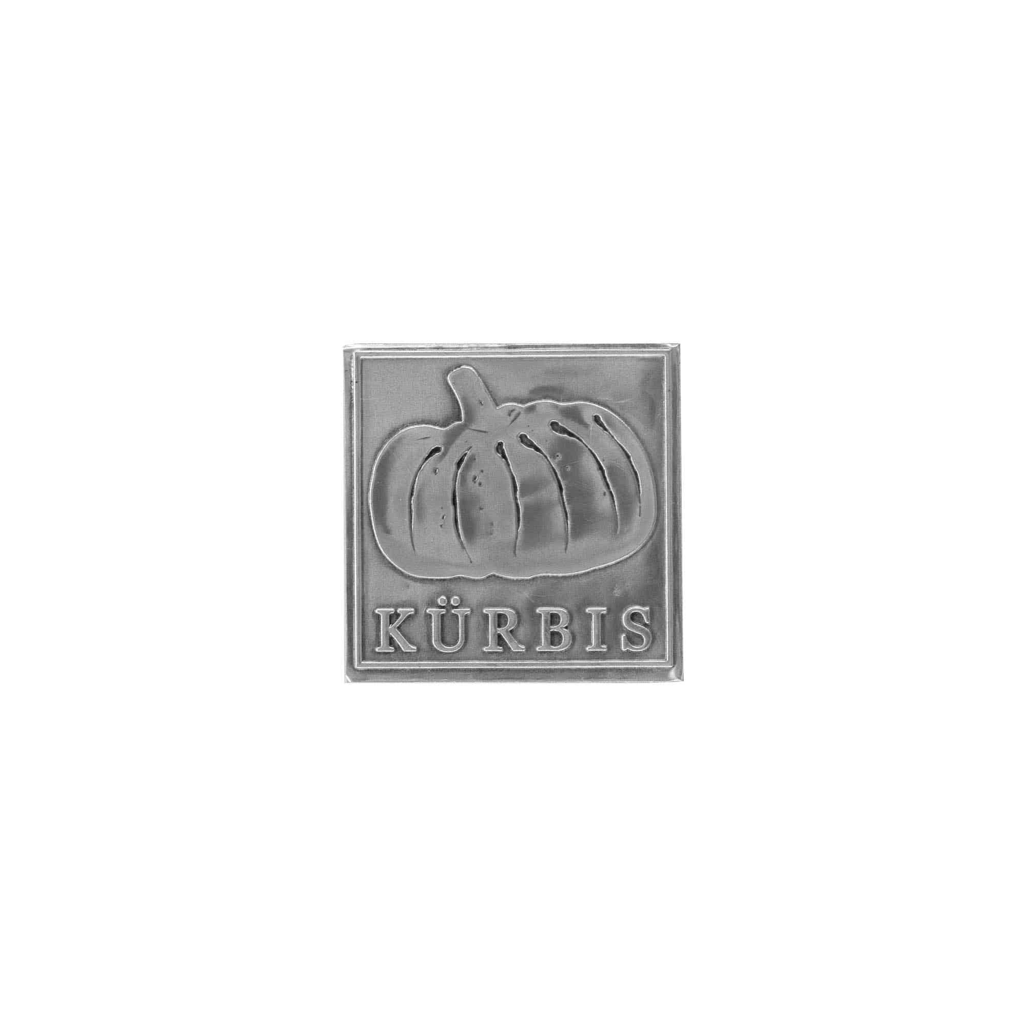Metal, gümüş, kare 'Kabak' kalay etiketi Metal, gümüş, kare 'Kabak' kalay etiketi