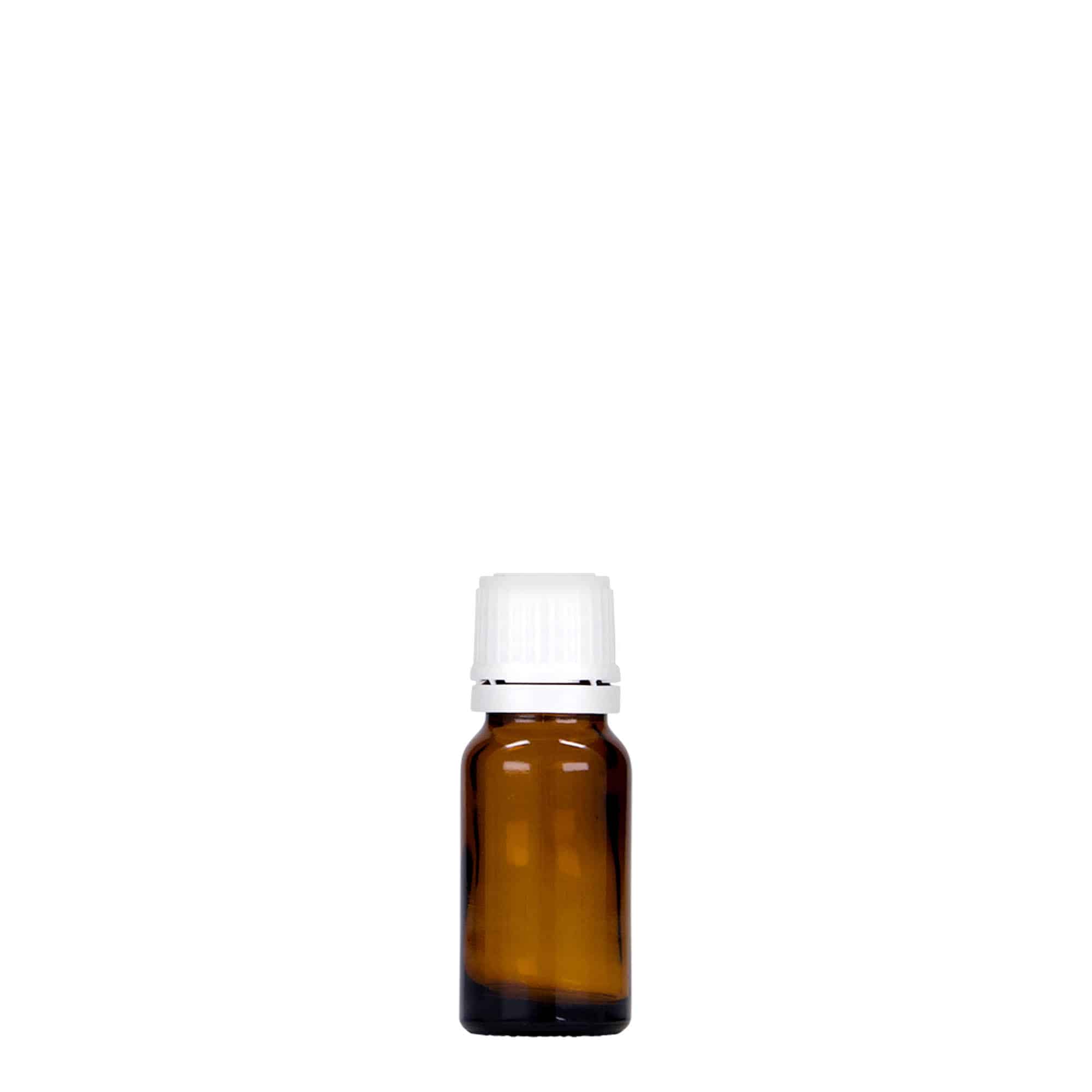 10 ml tıbbi şişe, cam, kahverengi, ağız: DIN 18