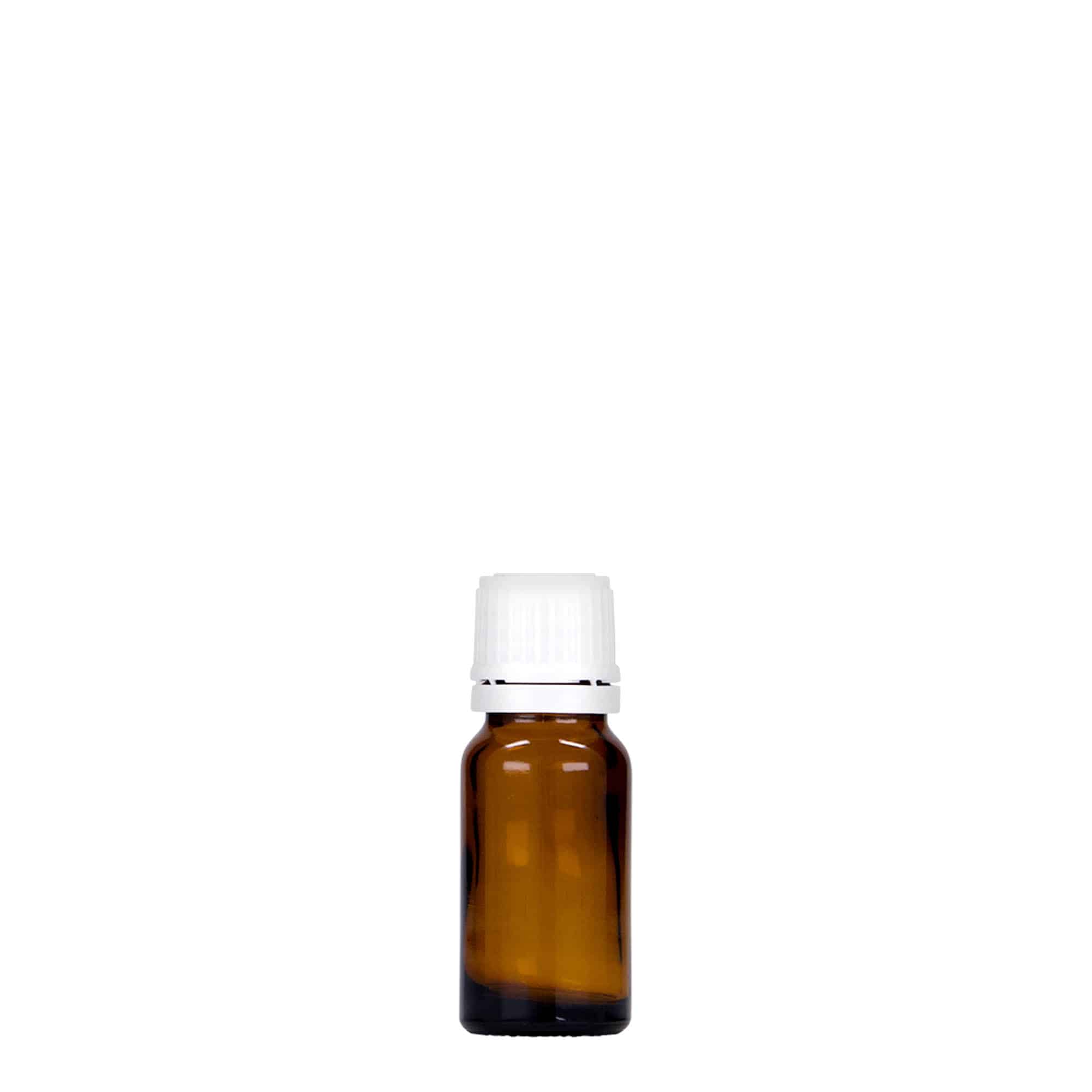 10 ml tıbbi şişe, cam, kahverengi, ağız: DIN 18
