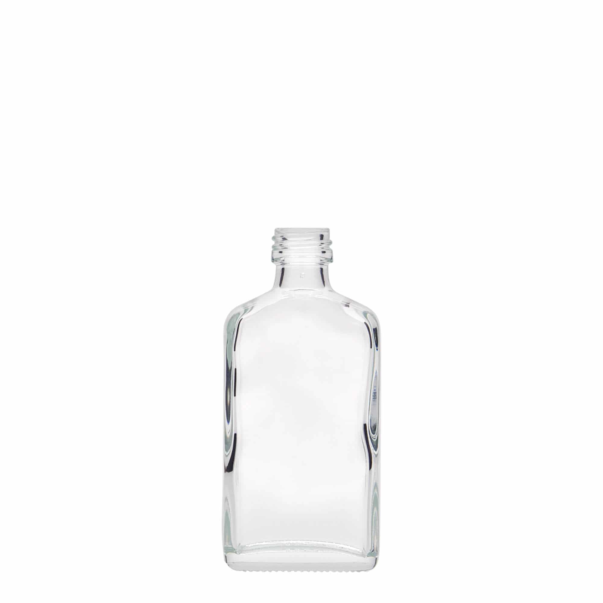 50 ml Cep şişesi, dikdörtgen, cam, ağız: PP 18 50 ml Cep şişesi, dikdörtgen, cam, ağız: PP 18