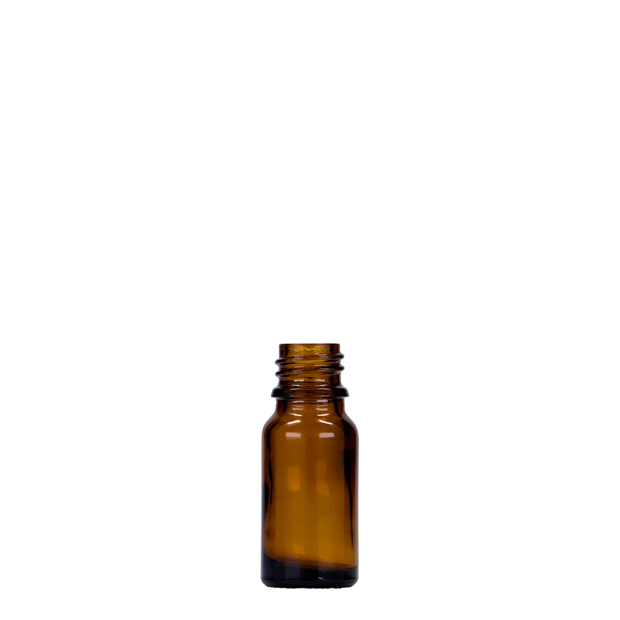 10 ml tıbbi şişe, cam, kahverengi, ağız: DIN 18