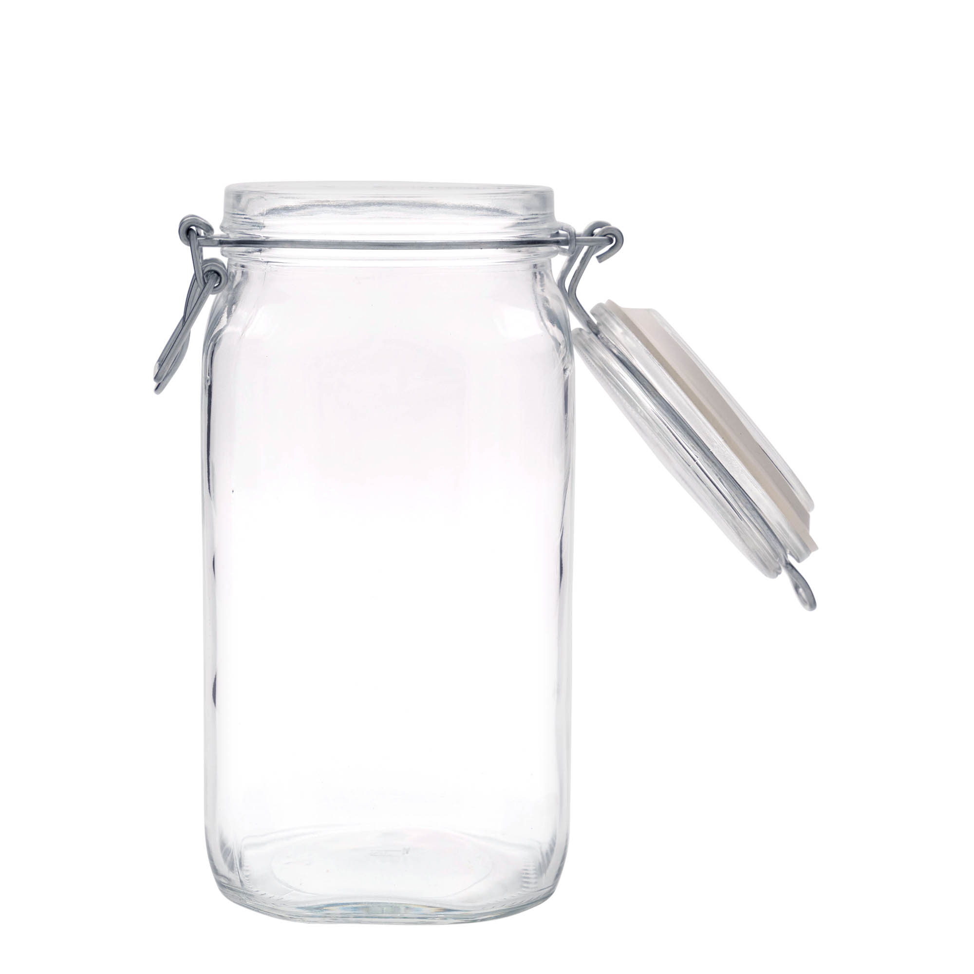 1.500 ml Tel mandallı kavanoz 'Fido', kare, ağız: tel mandallı kapak