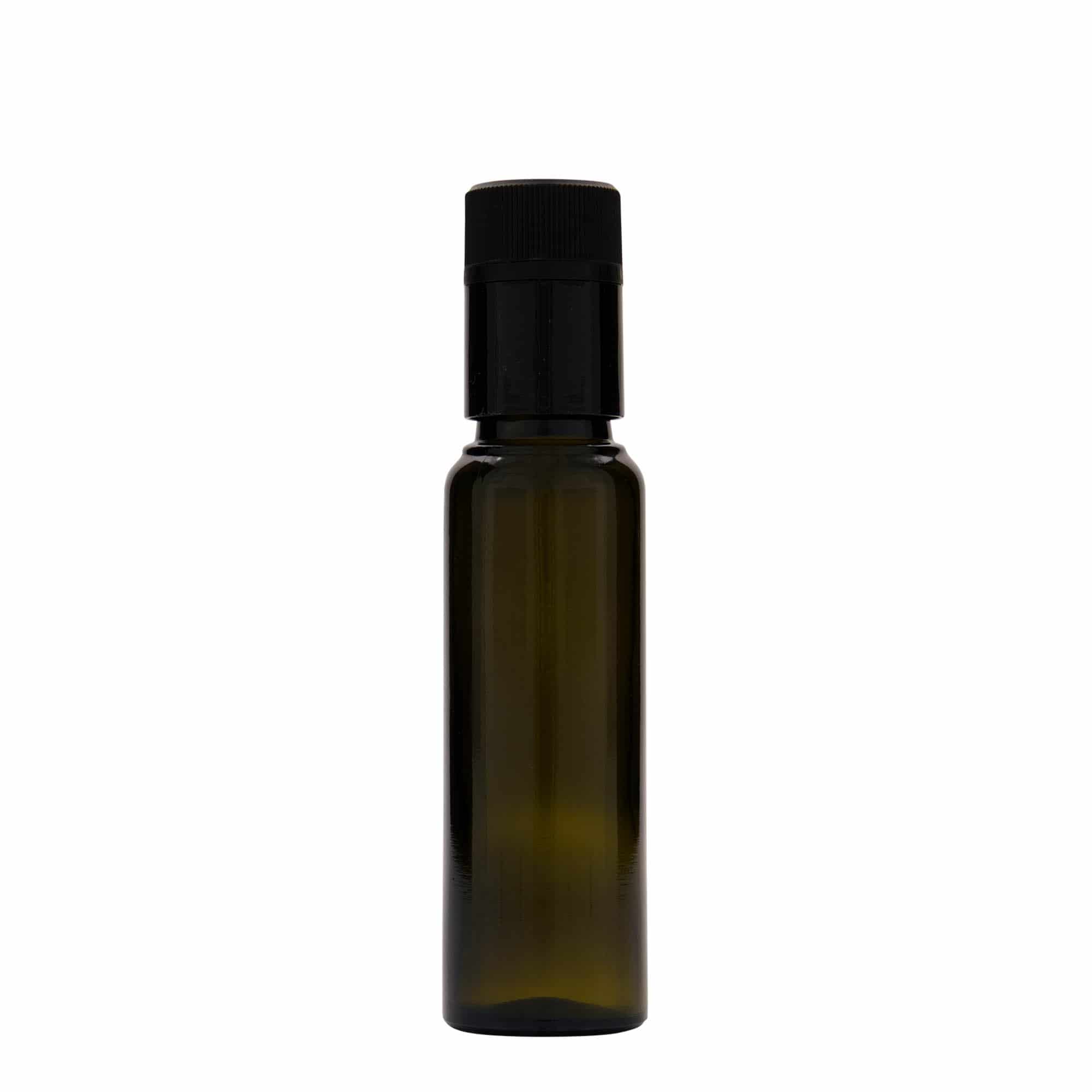 100 ml Sirke-/Yağ Şişesi 'Willy New', Cam, antik yeşil, Ağız: DOP