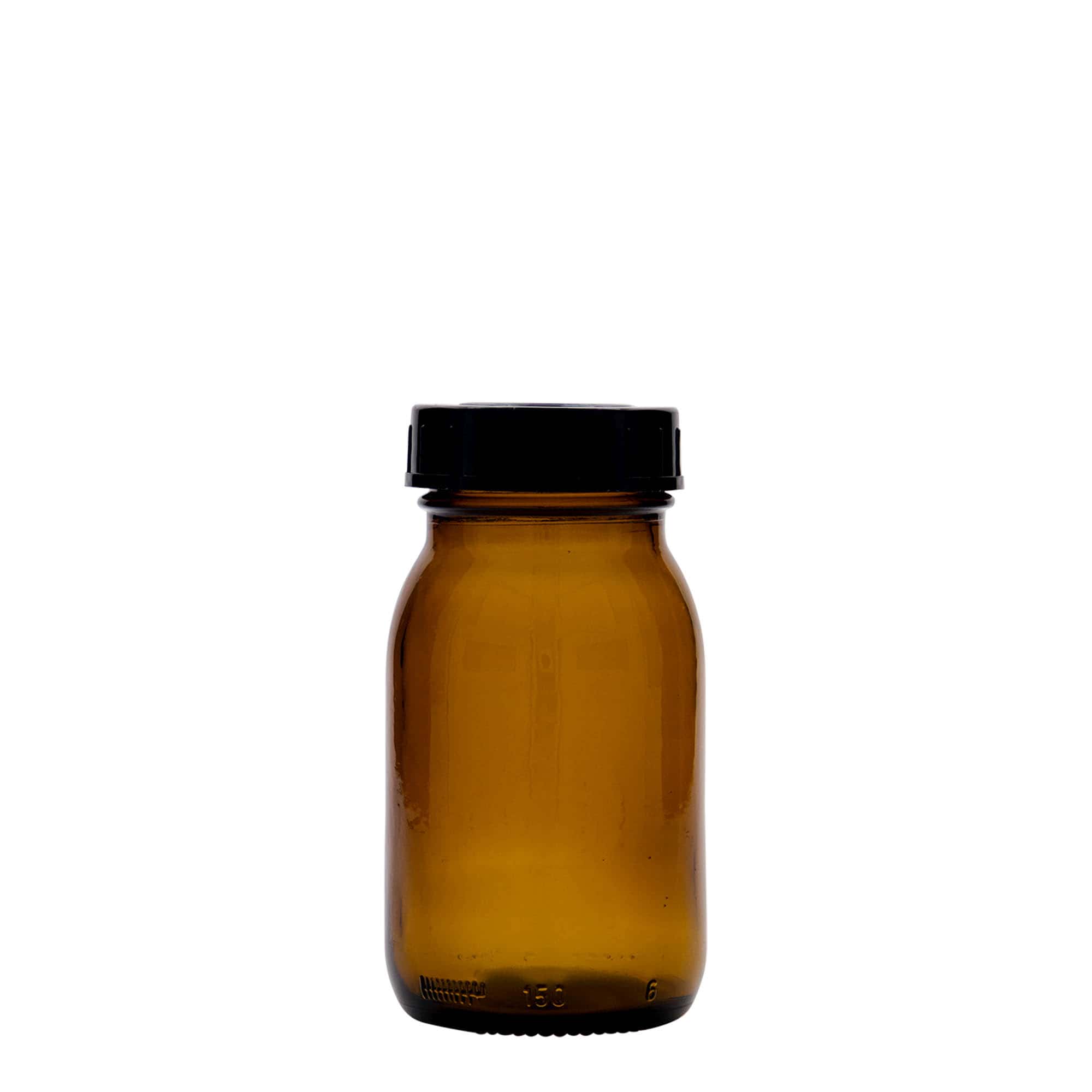 150 ml Geniş Ağızlı Cam, kahverengi, Ağız: DIN 45