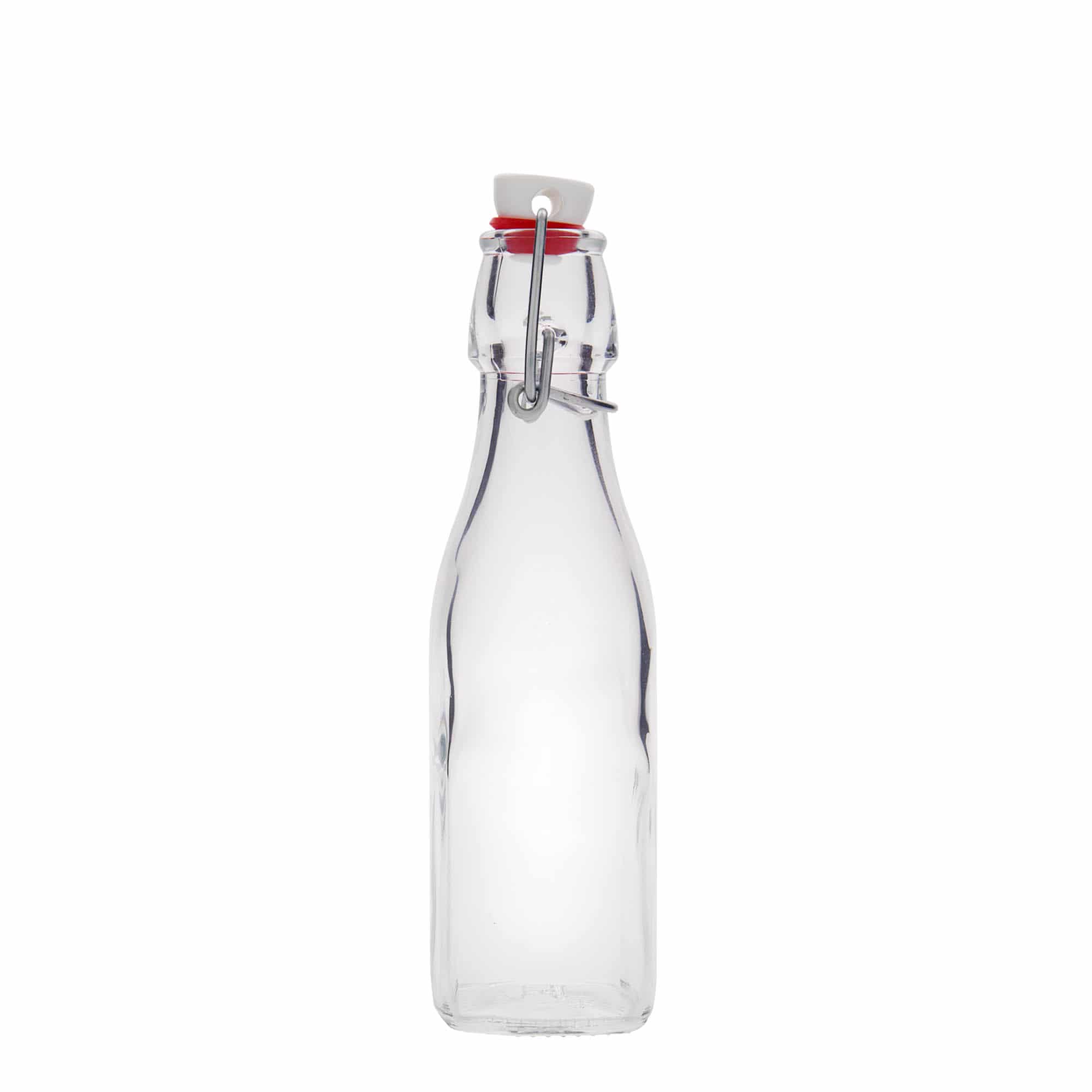250 ml cam şişe 'Swing, kare, ağız: mandallı kapak'