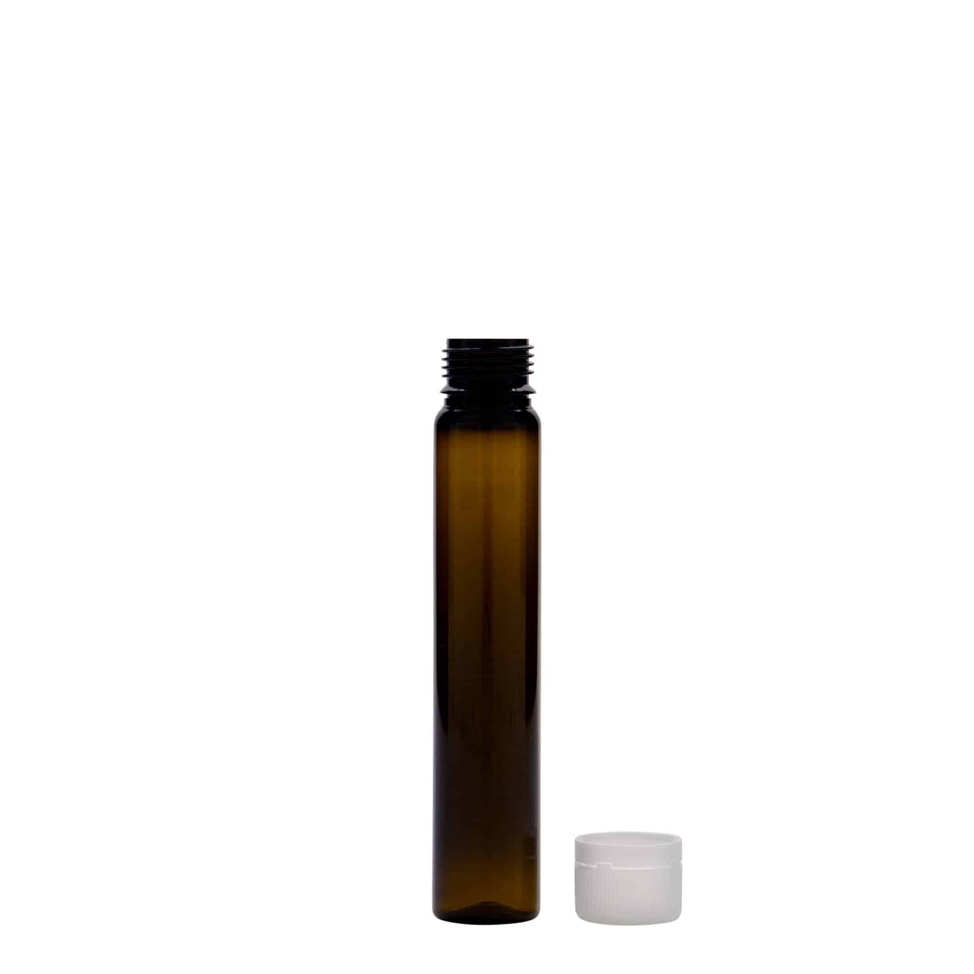 25 ml PET tüp, plastik, kahverengi, ağız: vidalı kapak