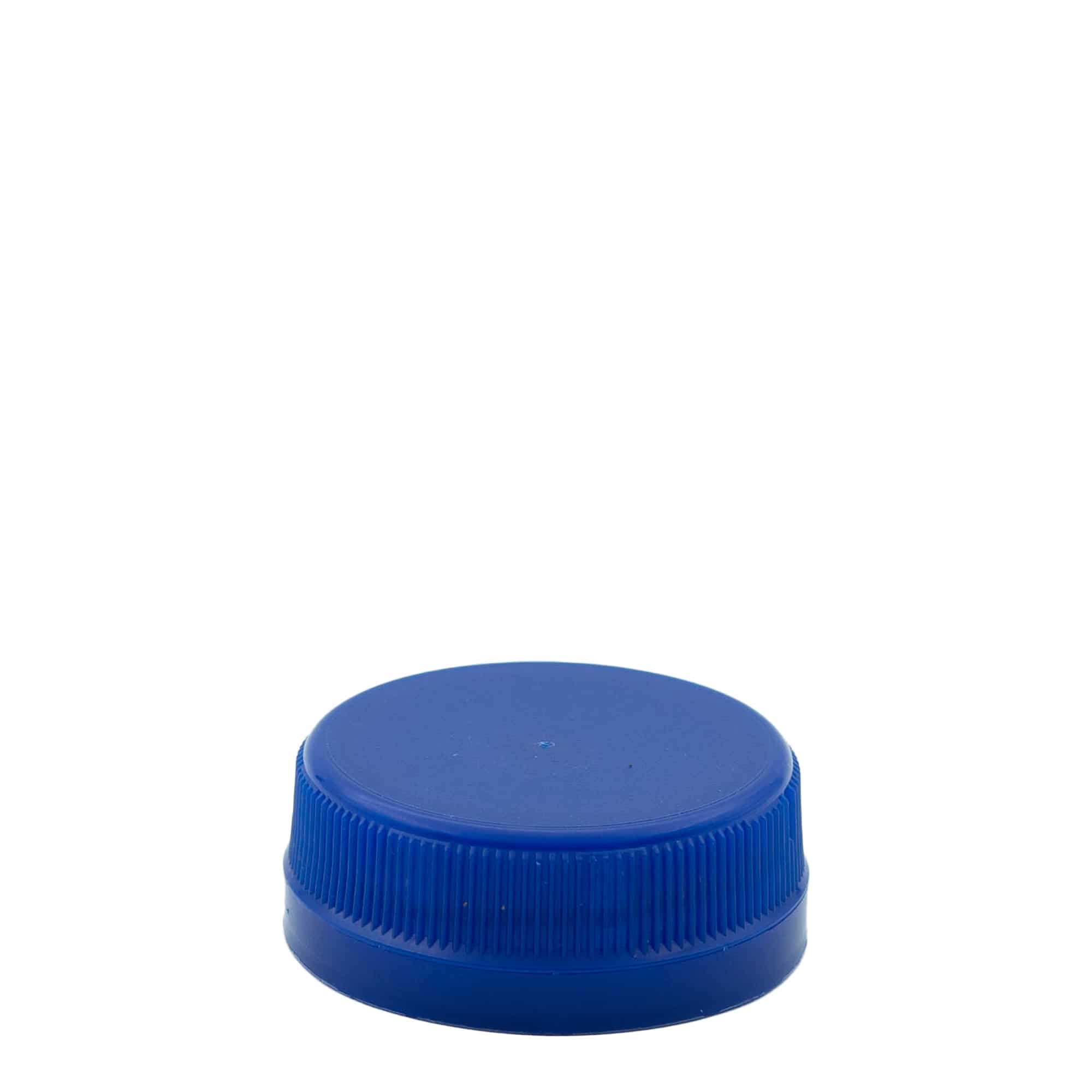 Vidalı kapak çift dişli, PE plastik, mavi, ağız için: PET 38 mm