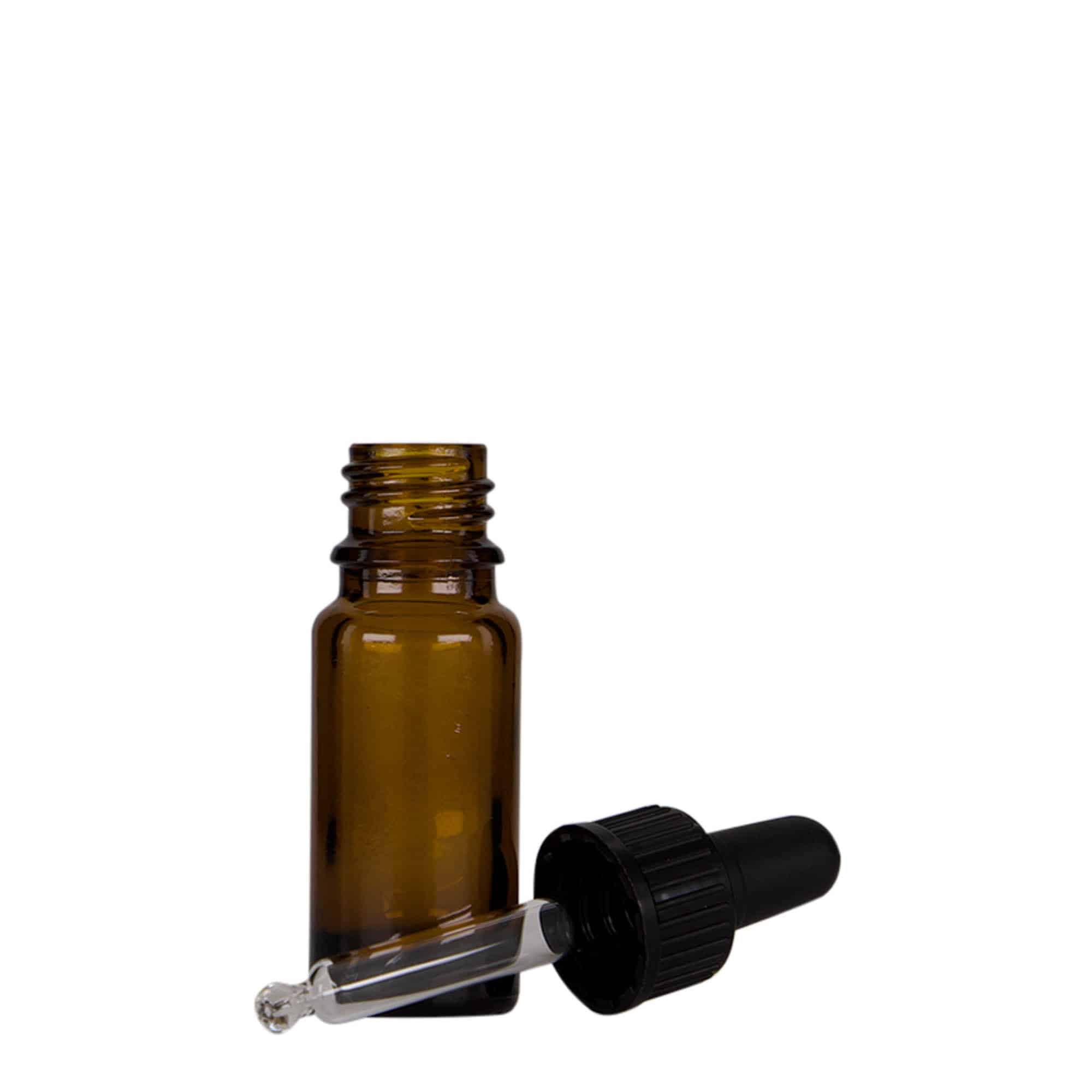 10 ml Pipet Şişesi Tıbbi, Cam, kahverengi-siyah, Ağız: DIN 18