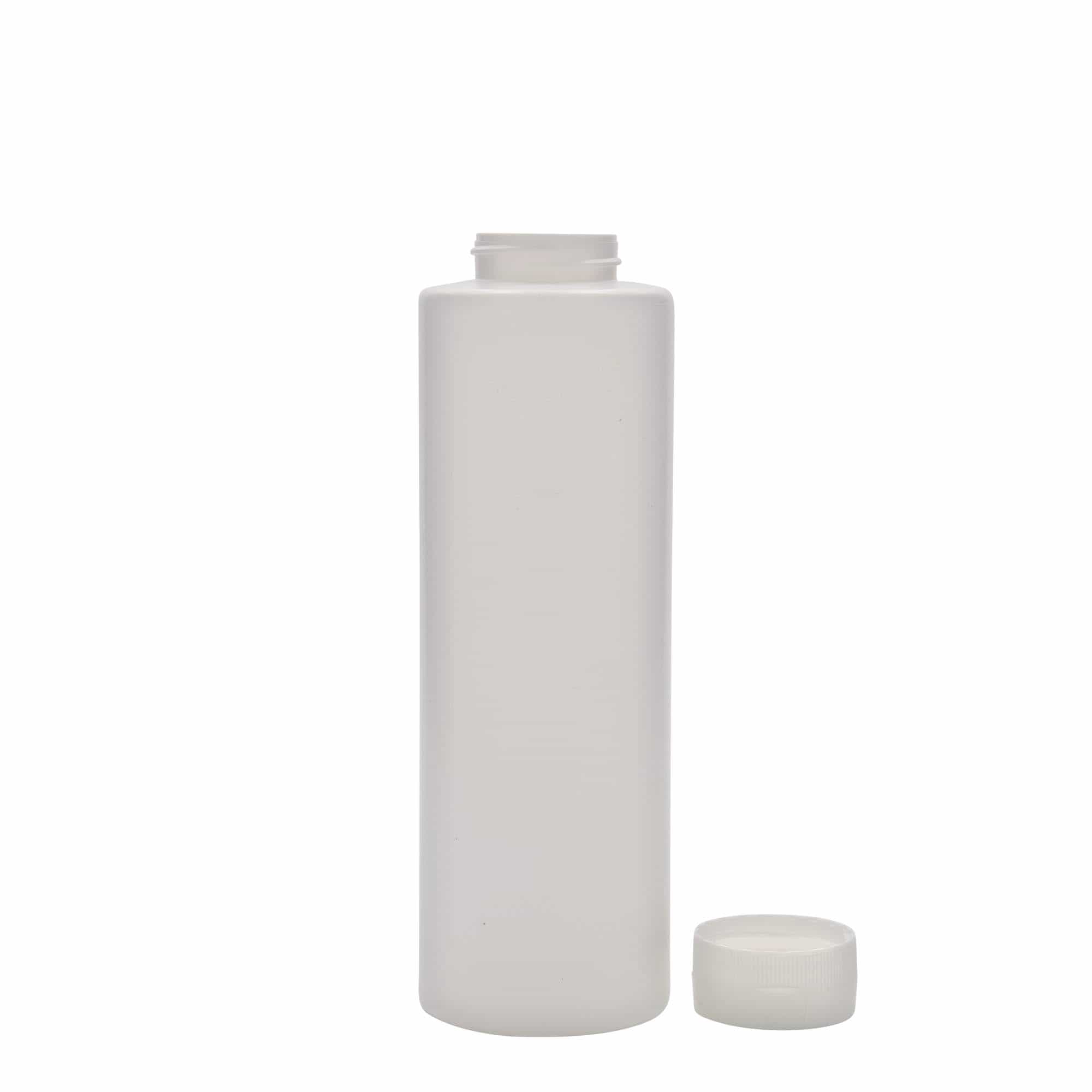 500 ml Sos şişesi, LDPE plastik, beyaz, Ağız: 38/400