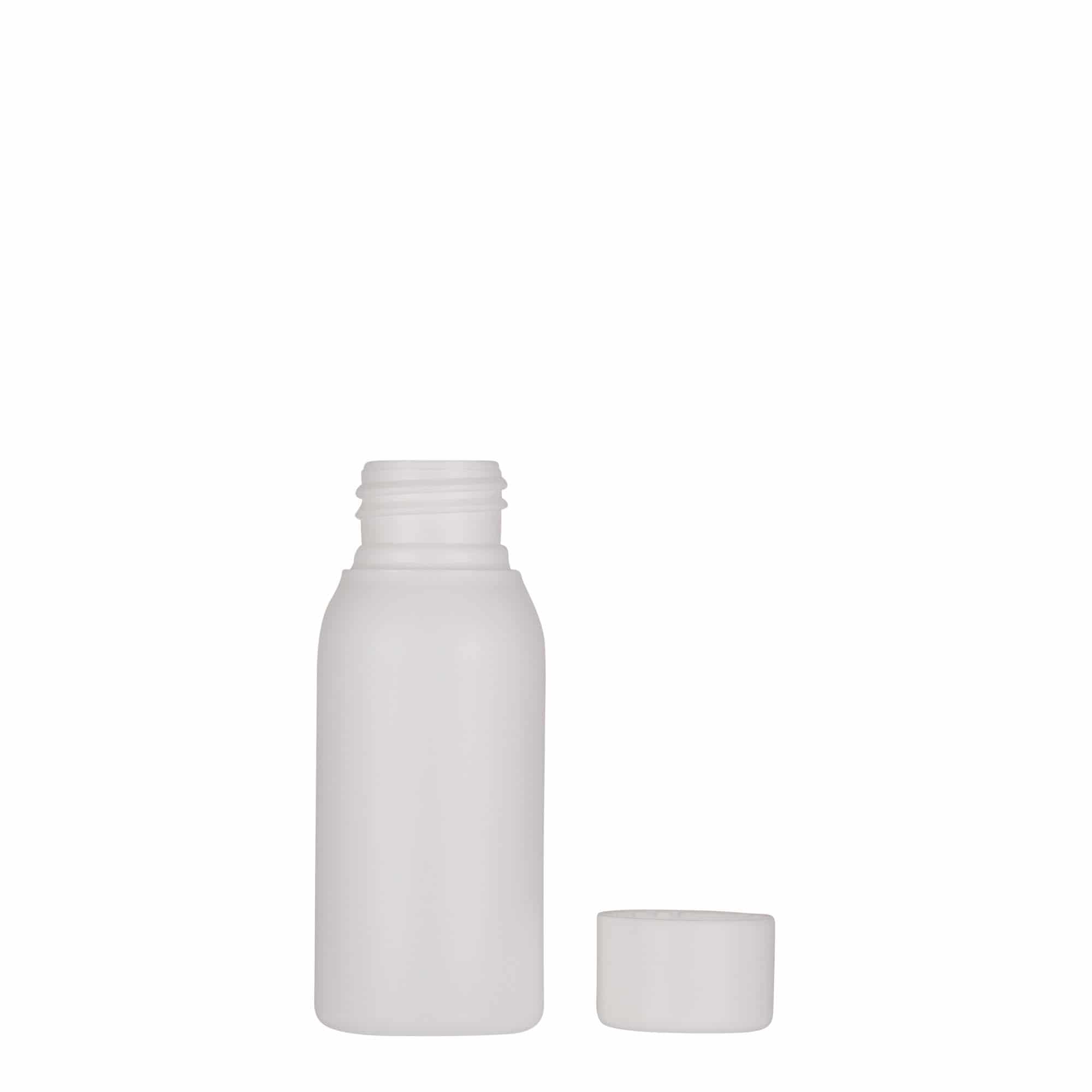 50 ml plastik şişe 'Tuffy', HDPE, beyaz, ağız: 24/410