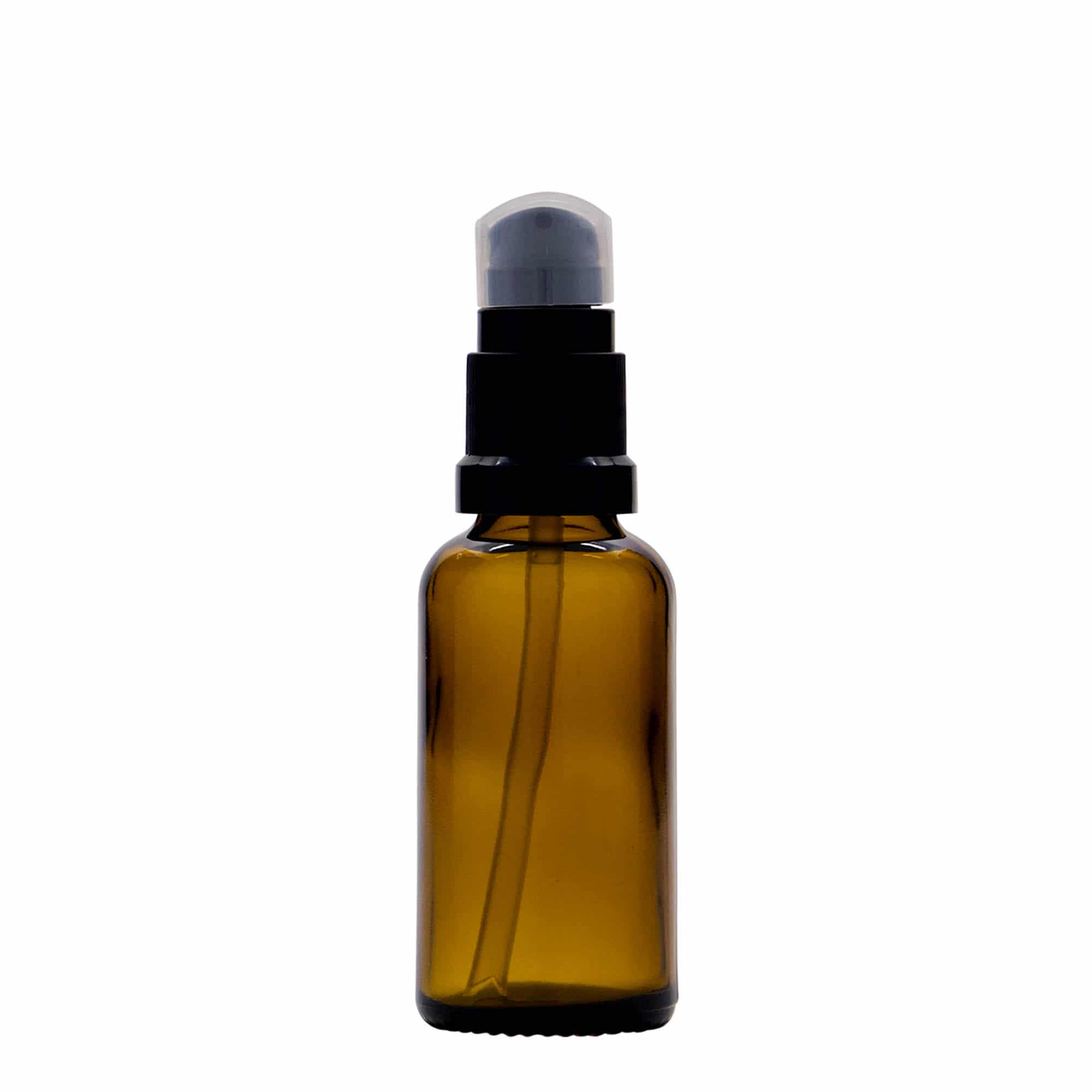 30 ml cam ilaç şişesi, losyon pompalı, kahverengi, ağız: DIN 18 30 ml cam ilaç şişesi, losyon pompalı, kahverengi, ağız: DIN 18
