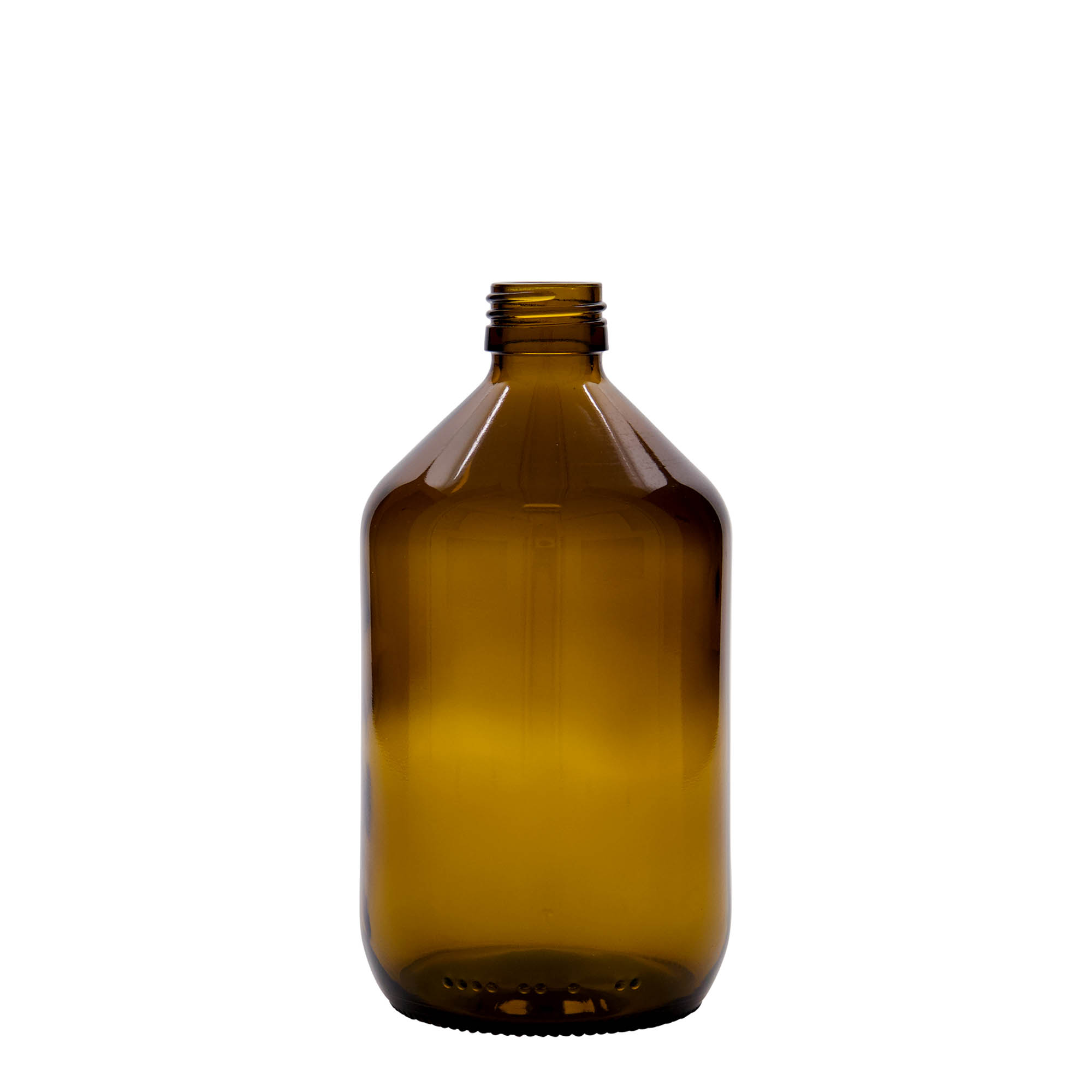 500 ml tıbbi şişe, kahverengi, cam, ağız: PP 28