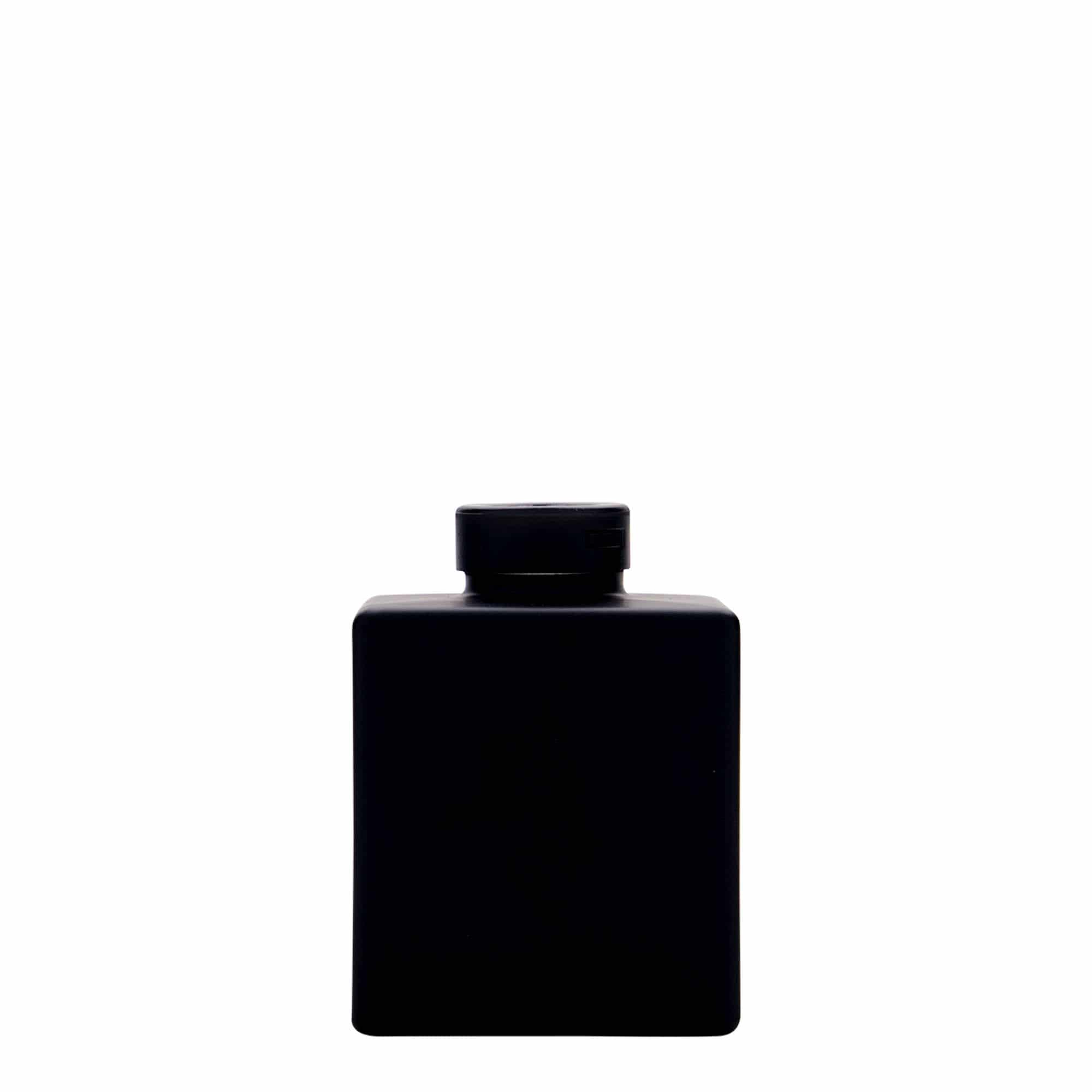 100 ml Cam şişe 'Cube', kare, siyah, ağız: Mantar 100 ml Cam şişe 'Cube', kare, siyah, ağız: Mantar