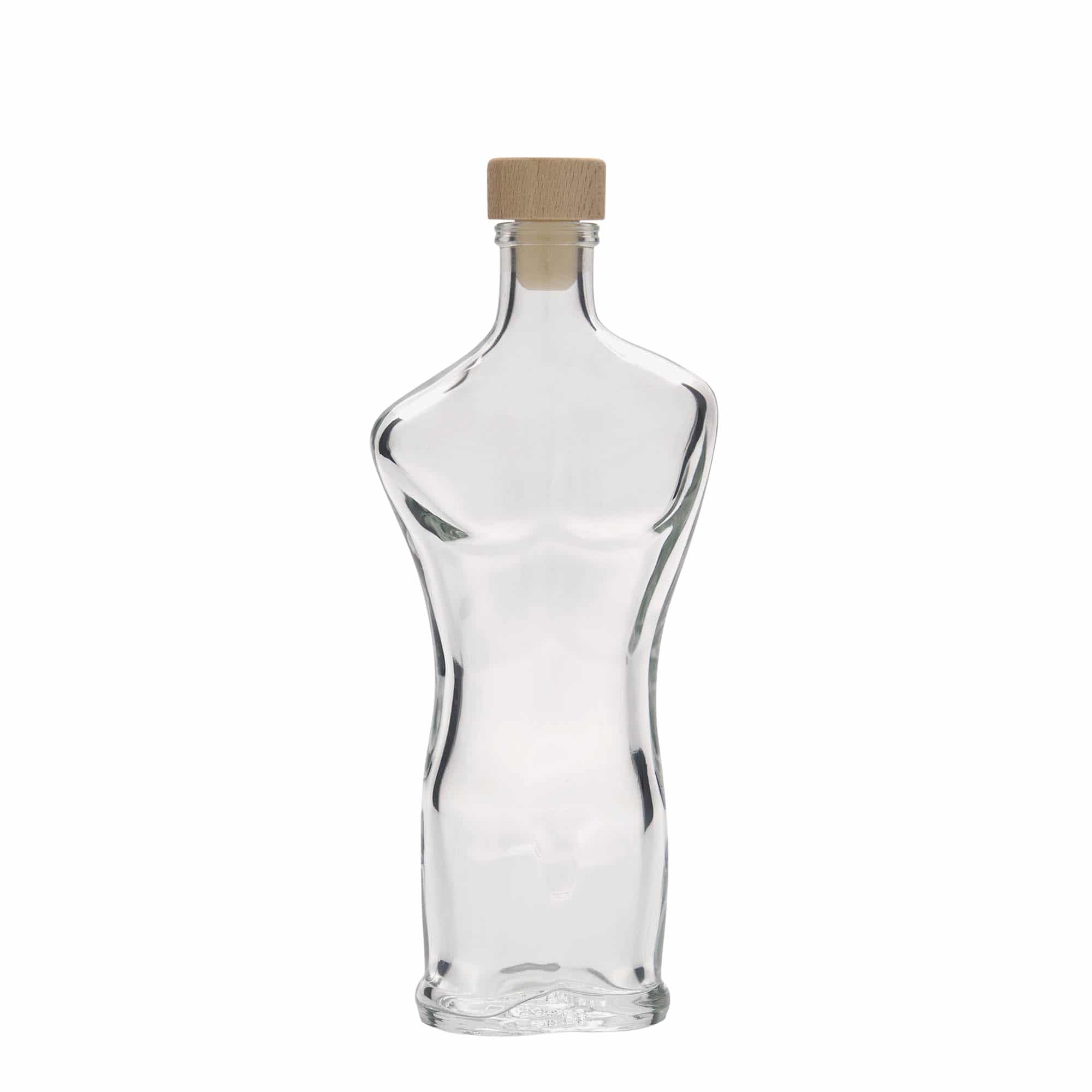 200 ml cam şişe 'Adam', ağız: mantar