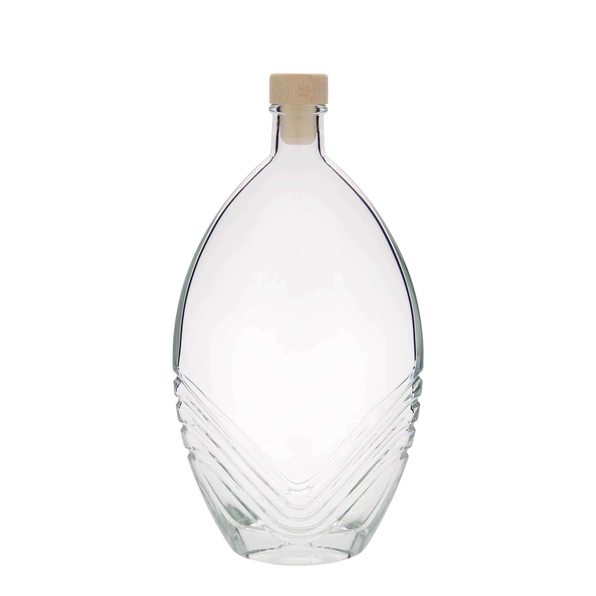 500 ml Cam şişe 'Florence', oval, ağız: mantar