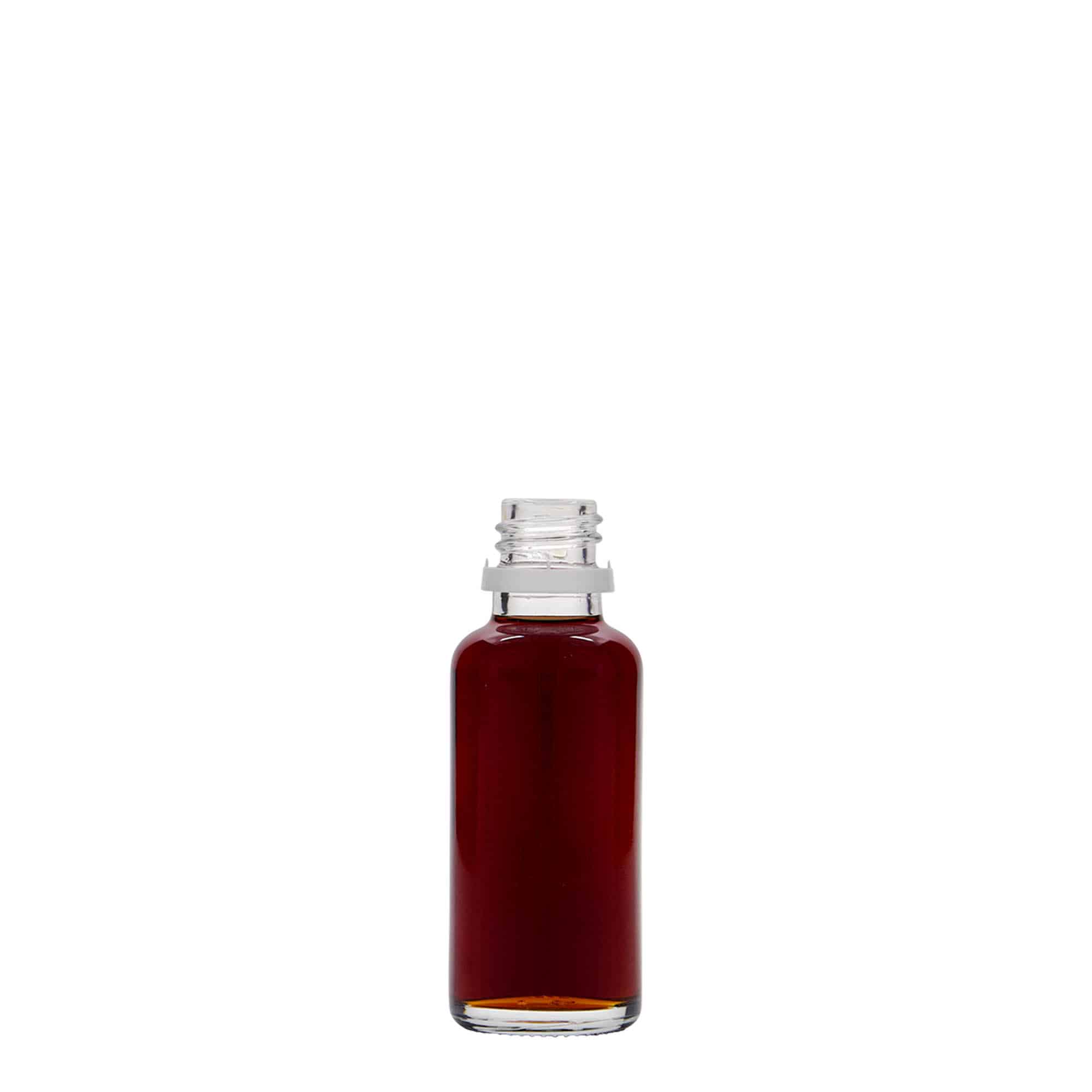 30 ml tıbbi şişe, cam, ağız: DIN 18