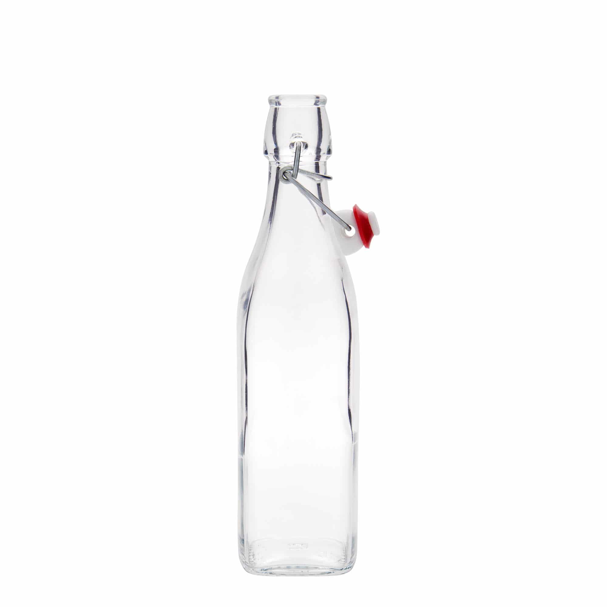 500 ml cam şişe 'Swing, kare, ağız: mandallı kapak'