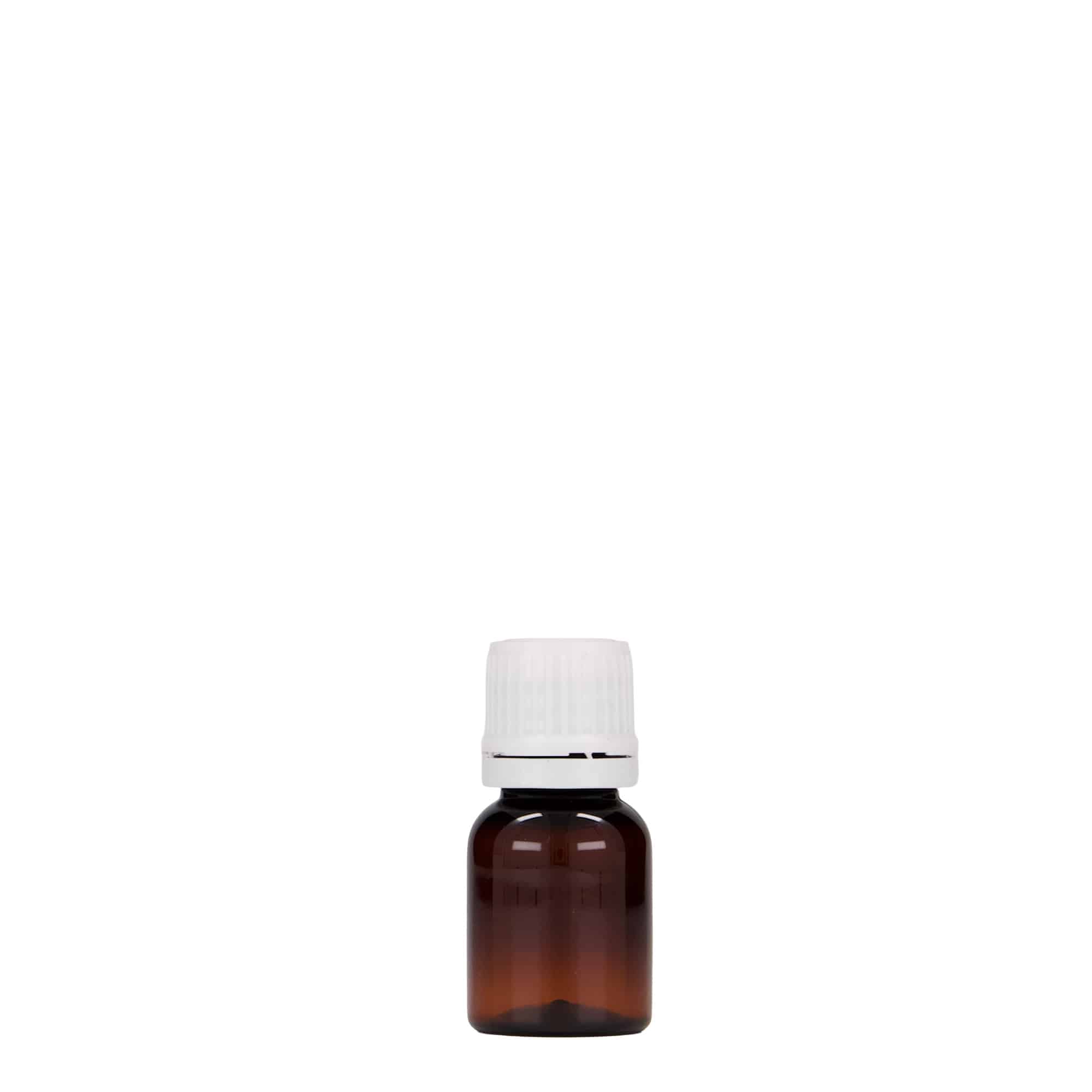 10 ml PET-Tıbbi Şişe 'Easy Living', kahverengi, plastik, ağız: DIN 18