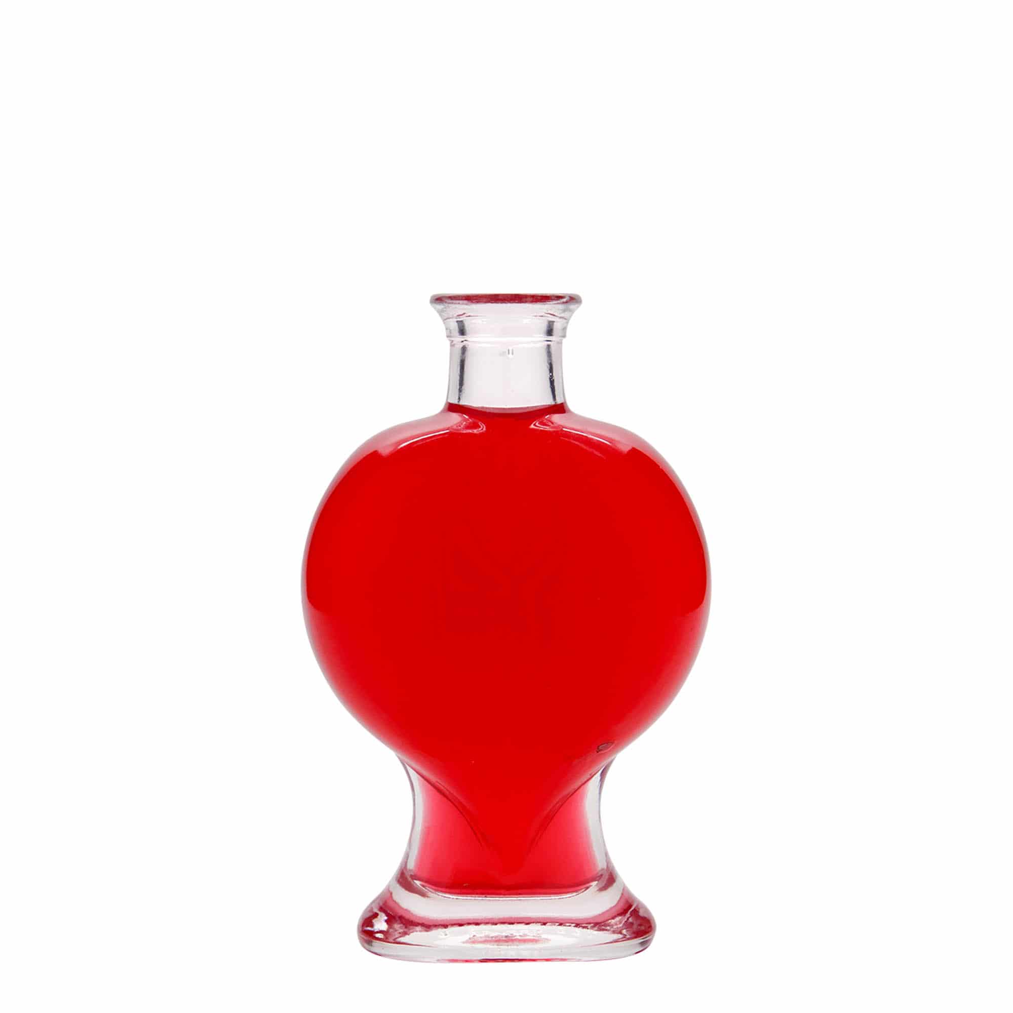 200 ml cam şişe 'Kalp', ağız: mantar