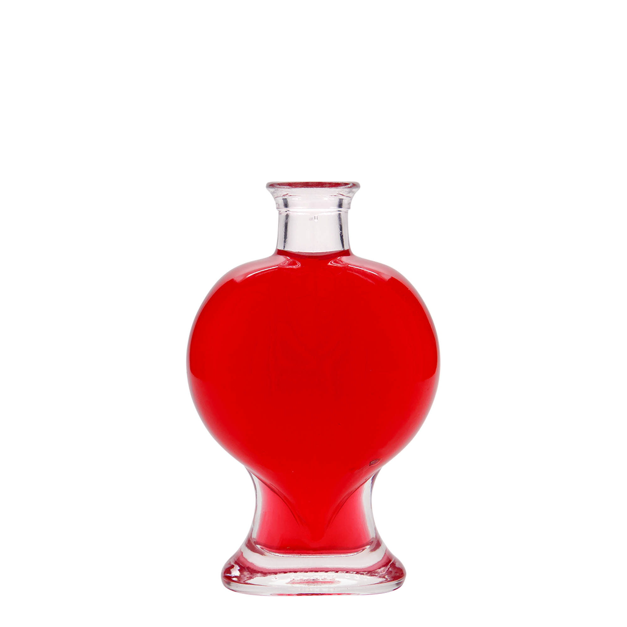 200 ml cam şişe 'Kalp', ağız: mantar