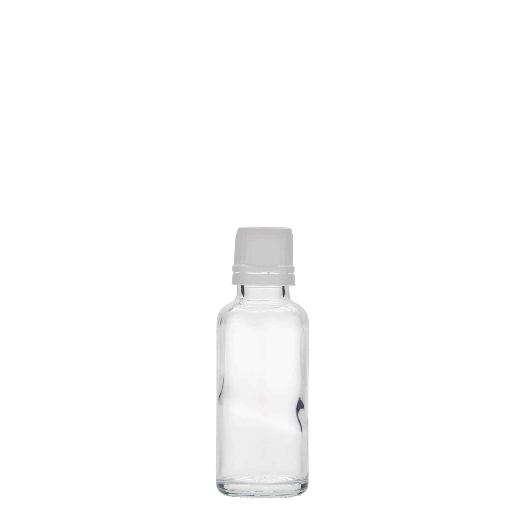 30 ml tıbbi şişe, cam, ağız: DIN 18