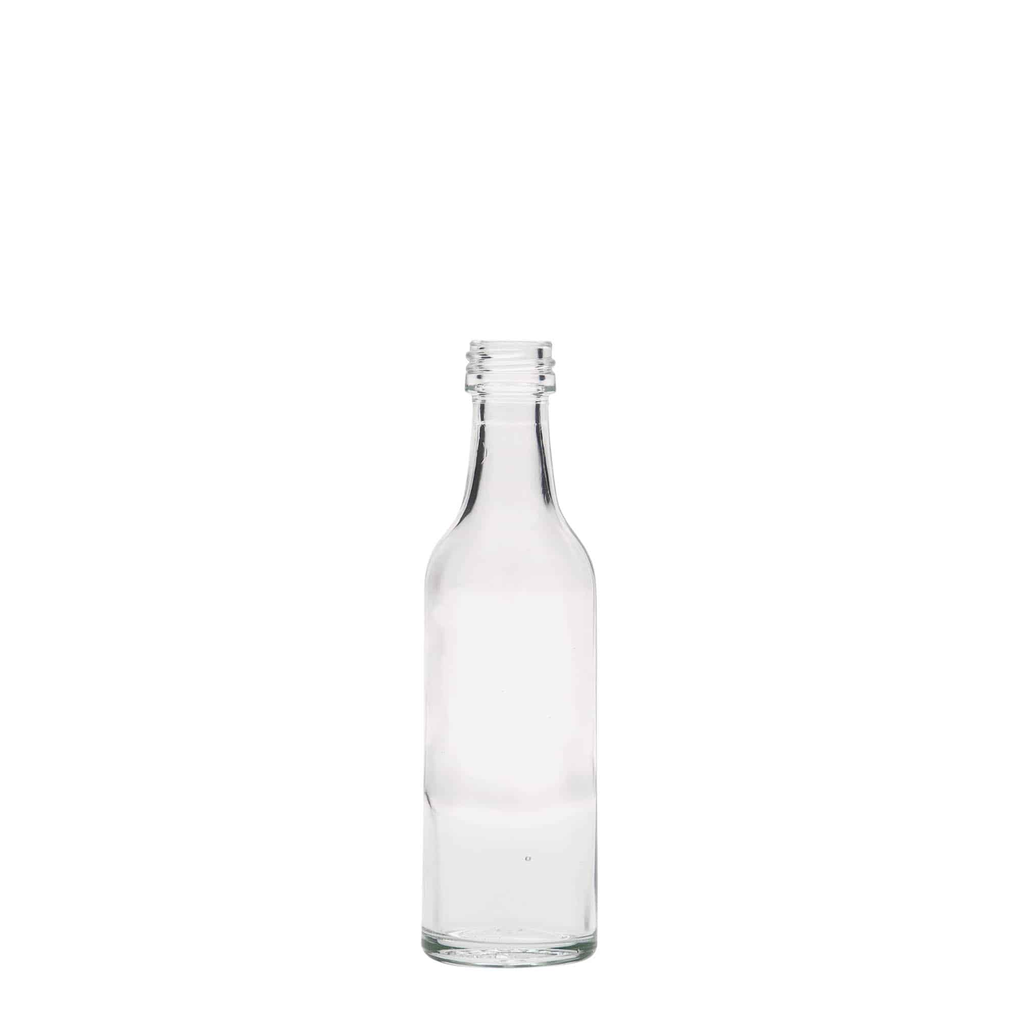 50 ml Cam Şişe Düz Boyun, Ağız: PP 18