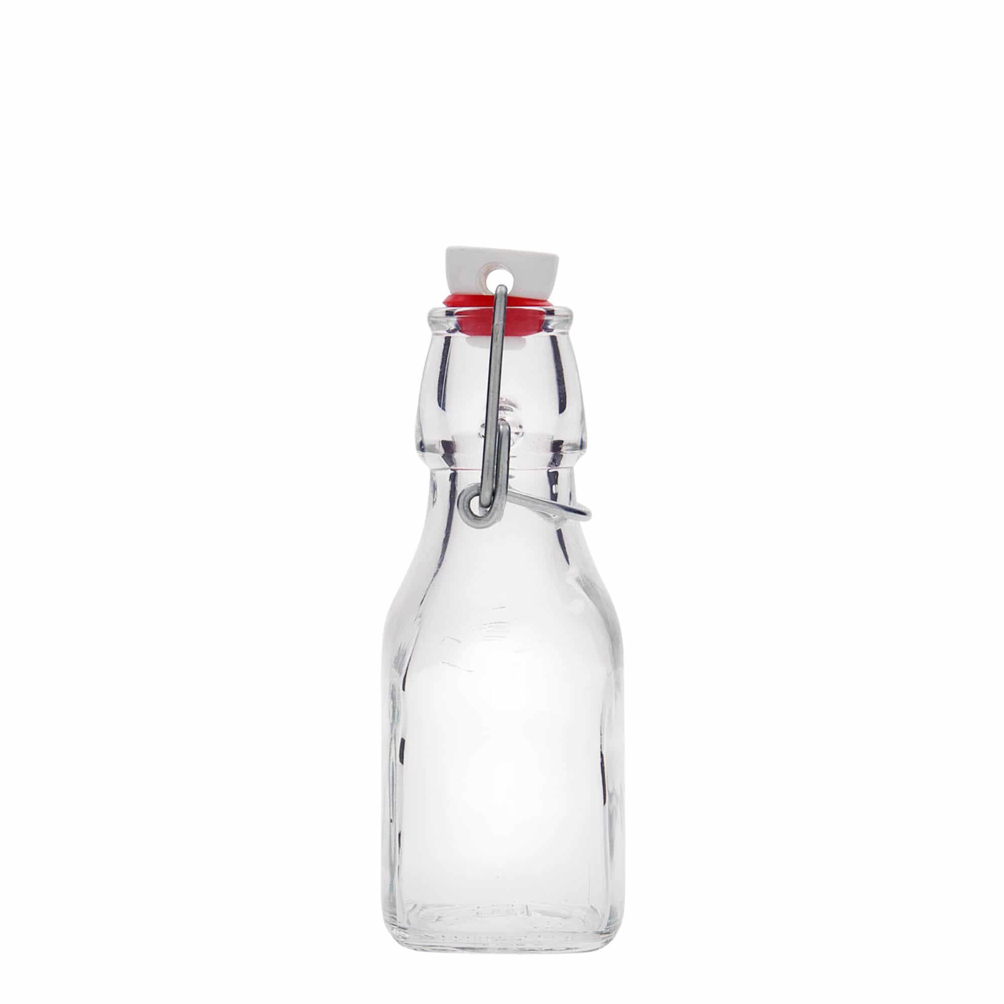 125 ml cam şişe 'Swing', kare, ağız: mandallı kapak 125 ml cam şişe 'Swing', kare, ağız: mandallı kapak