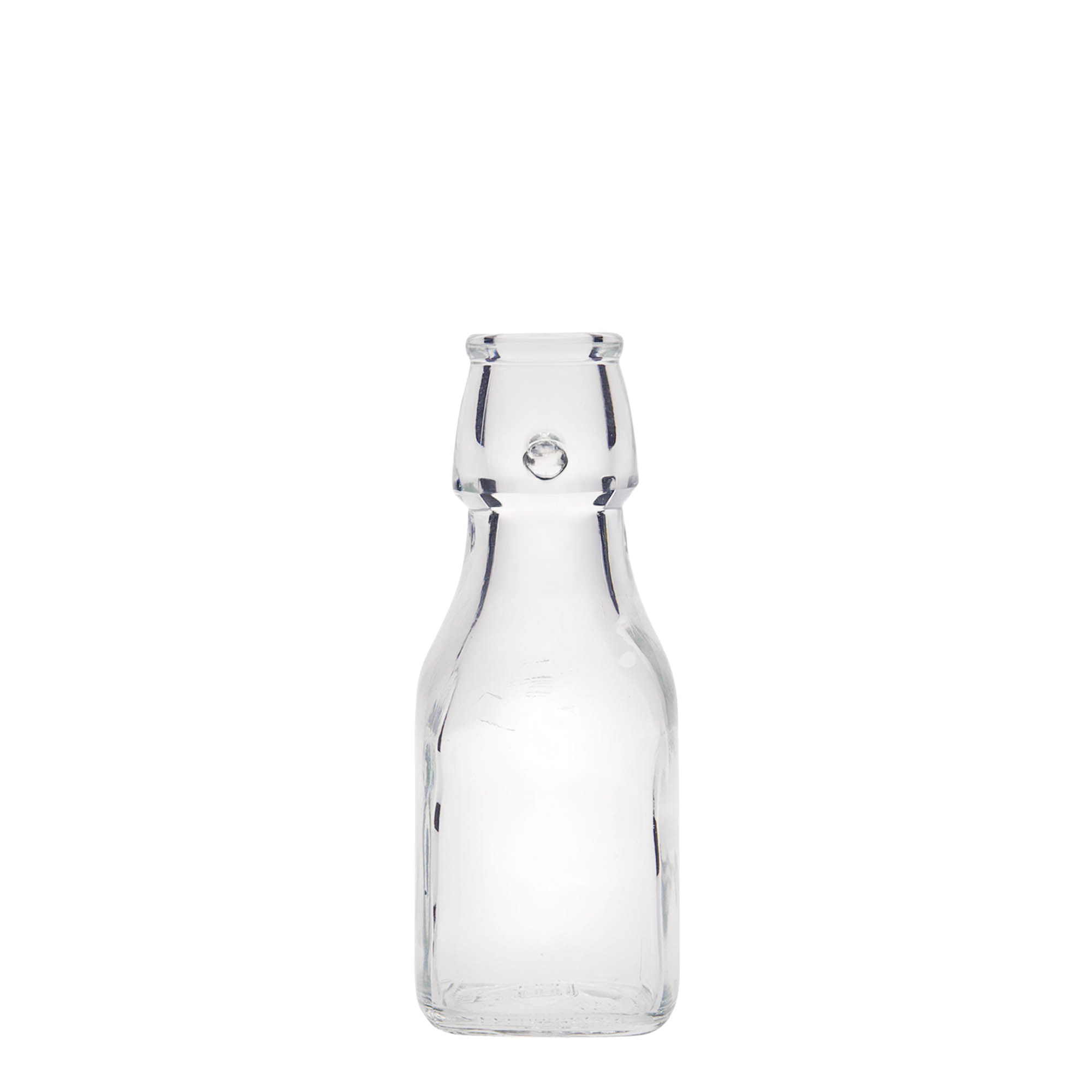 125 ml cam şişe 'Swing', kare, ağız: mandallı kapak