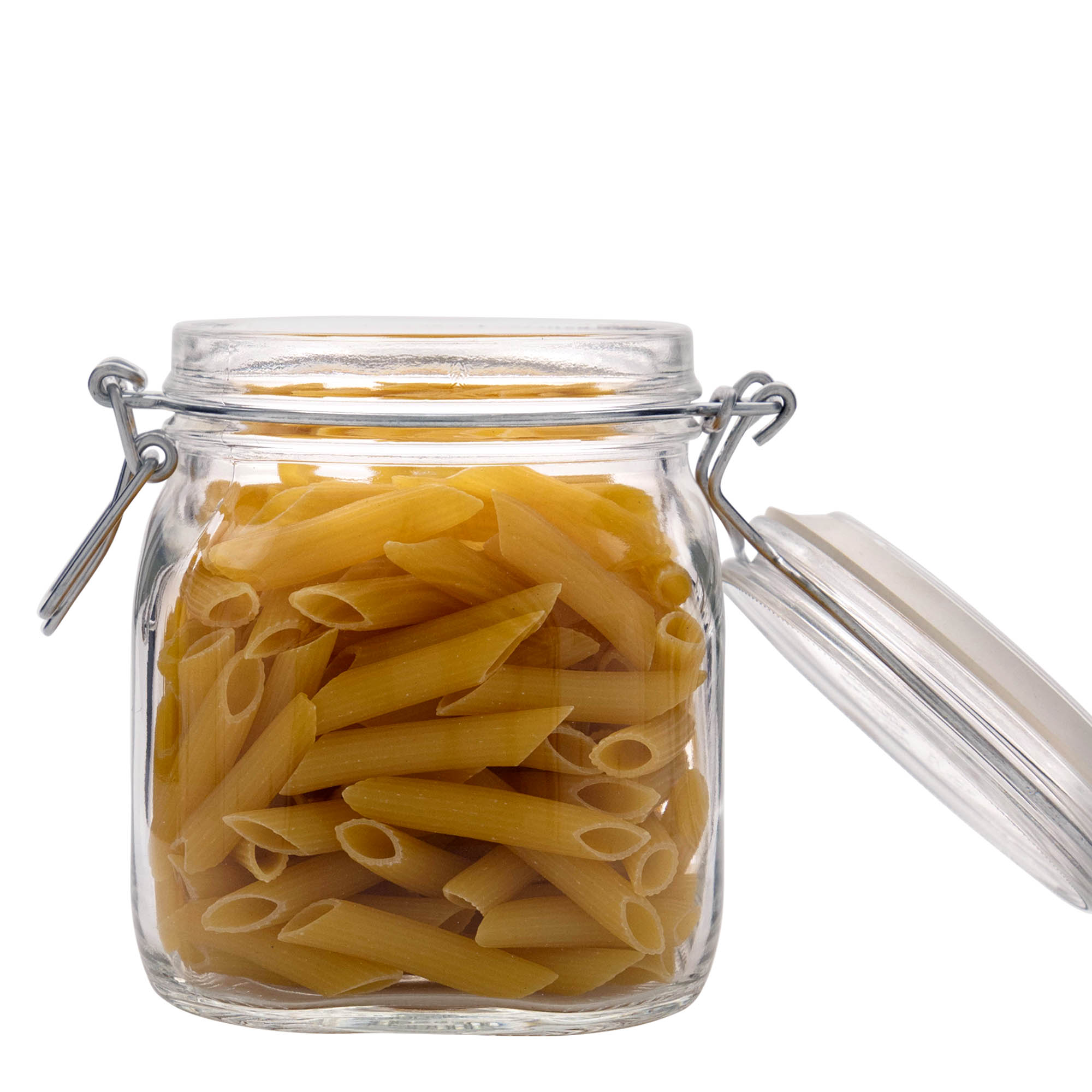 750 ml Tel Mandallı Kavanoz 'Fido', kare, Ağız: Tel Mandallı Kapatma