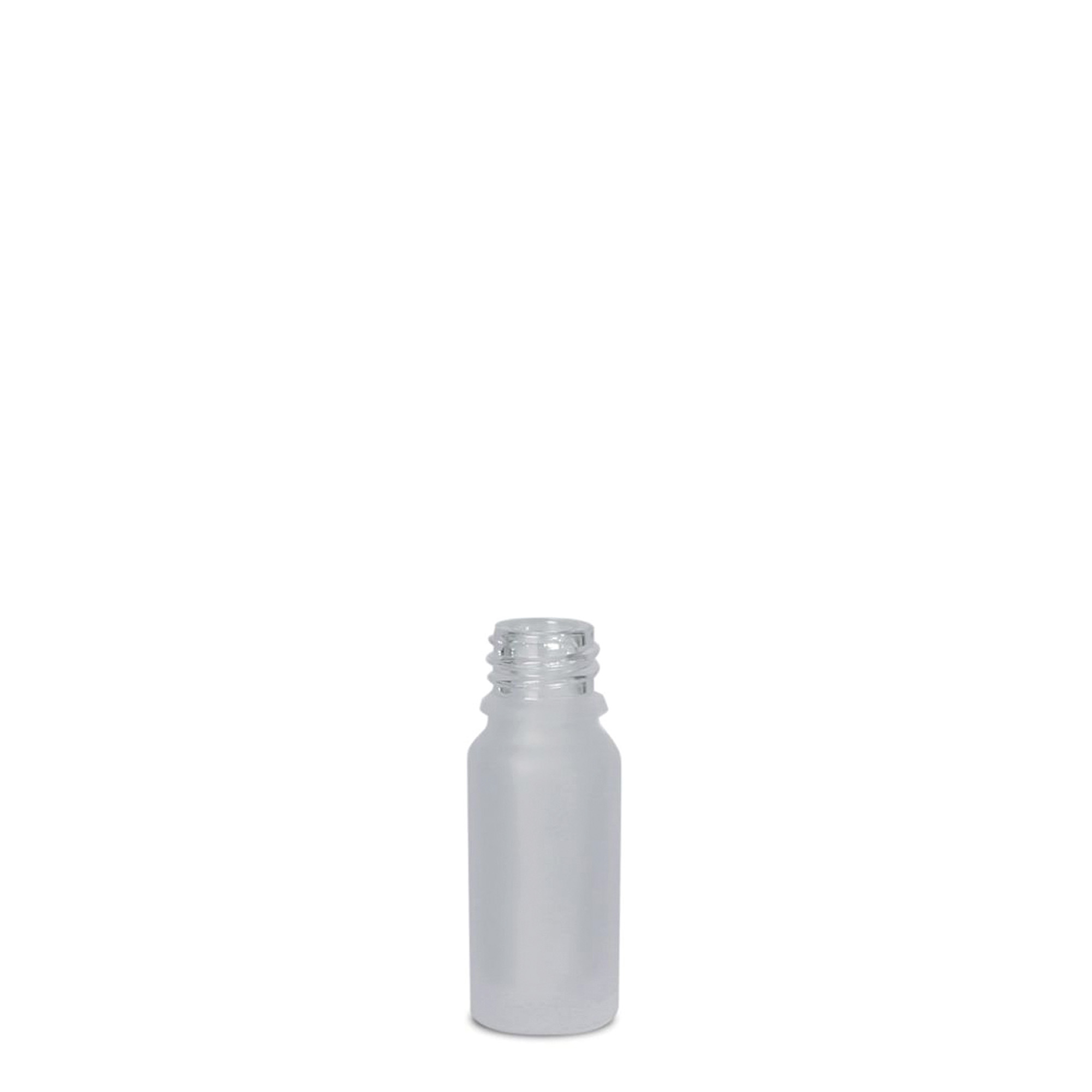 10 ml tıbbi şişe, cam, buzlu, ağız: DIN 18