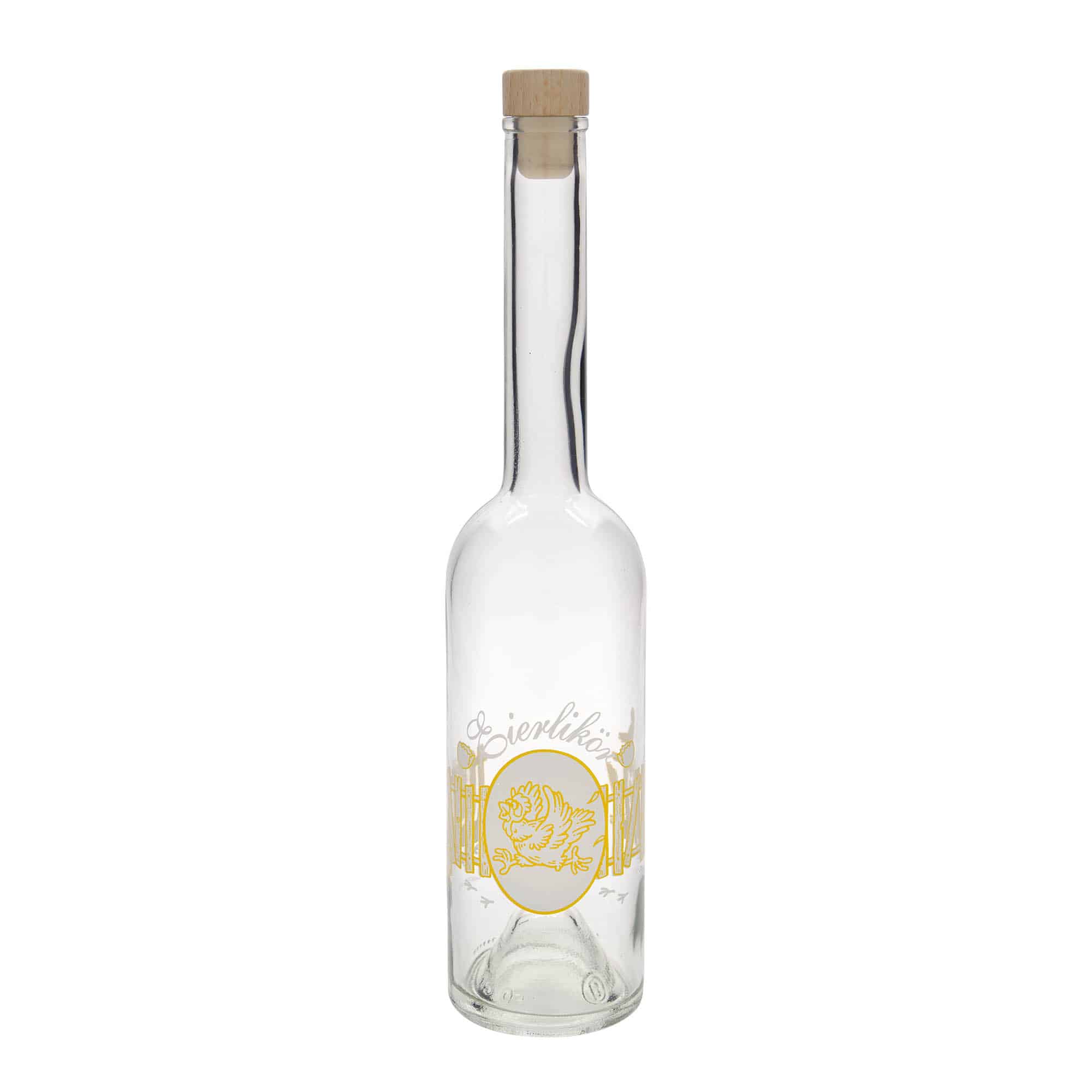 500 ml Cam şişe 'Opera', Motif: Yumurta likörü, Ağız: Mantar