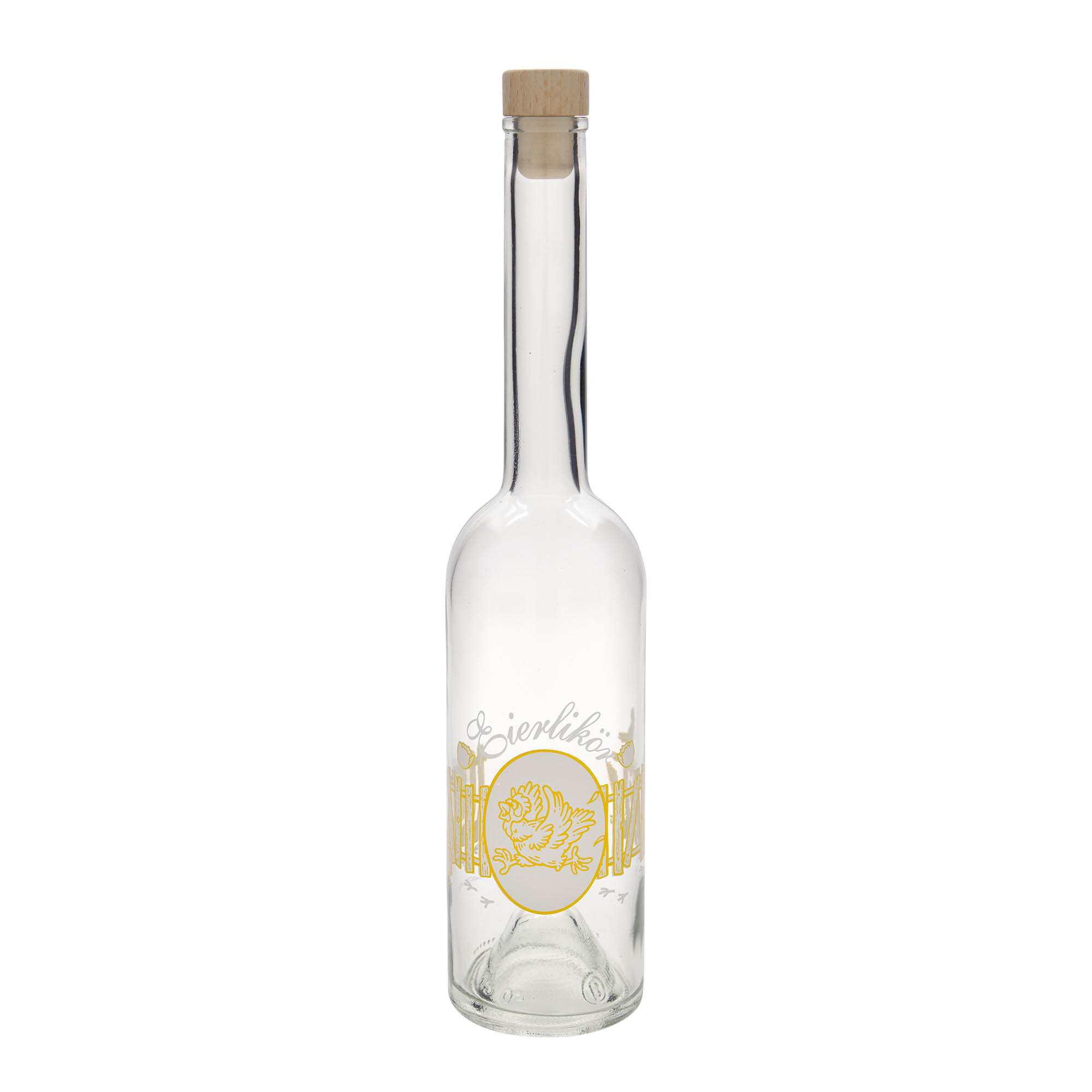 500 ml Cam şişe 'Opera', Motif: Yumurta likörü, Ağız: Mantar