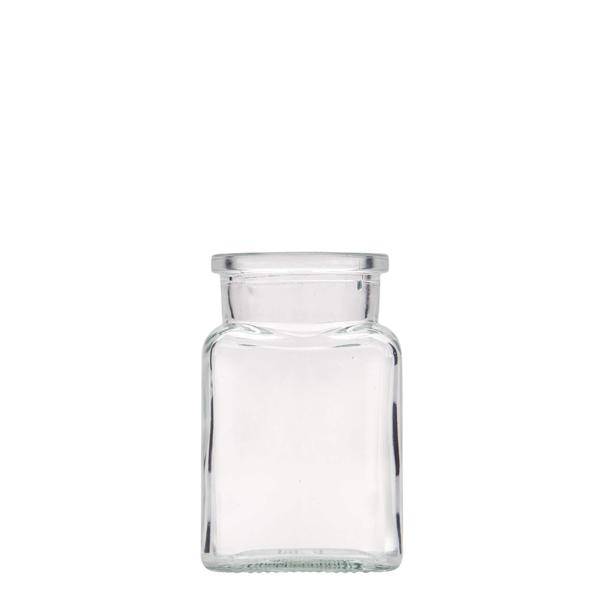 150 ml mantar kapaklı cam, kare, ağız: mantar