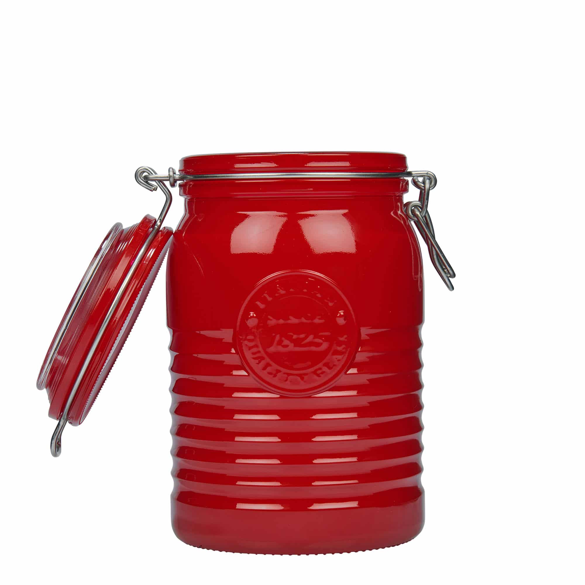 1.000 ml Tel kapaklı kavanoz 'Officina 1825', kırmızı, ağzı: tel kapaklı kapanış