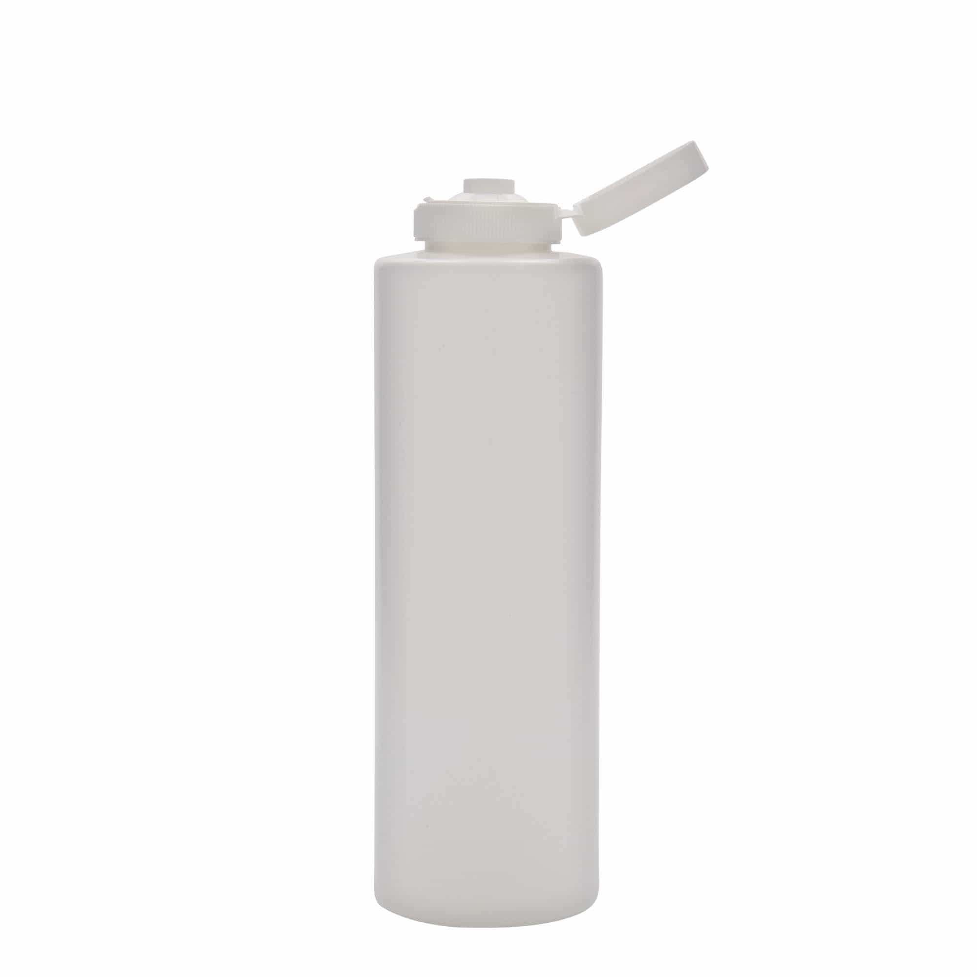 500 ml Sos şişesi, LDPE plastik, beyaz, Ağız: 38/400