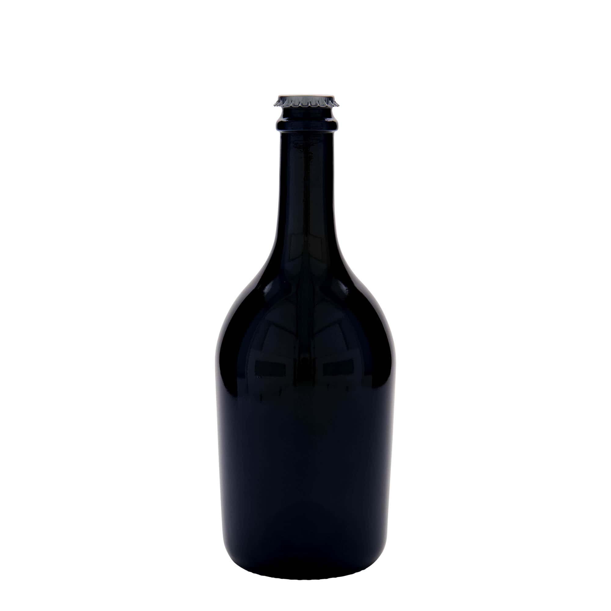 750 ml Bira-/Şampanya Şişesi 'Butterfly', Cam, antik yeşil, Ağız: Kronkorken