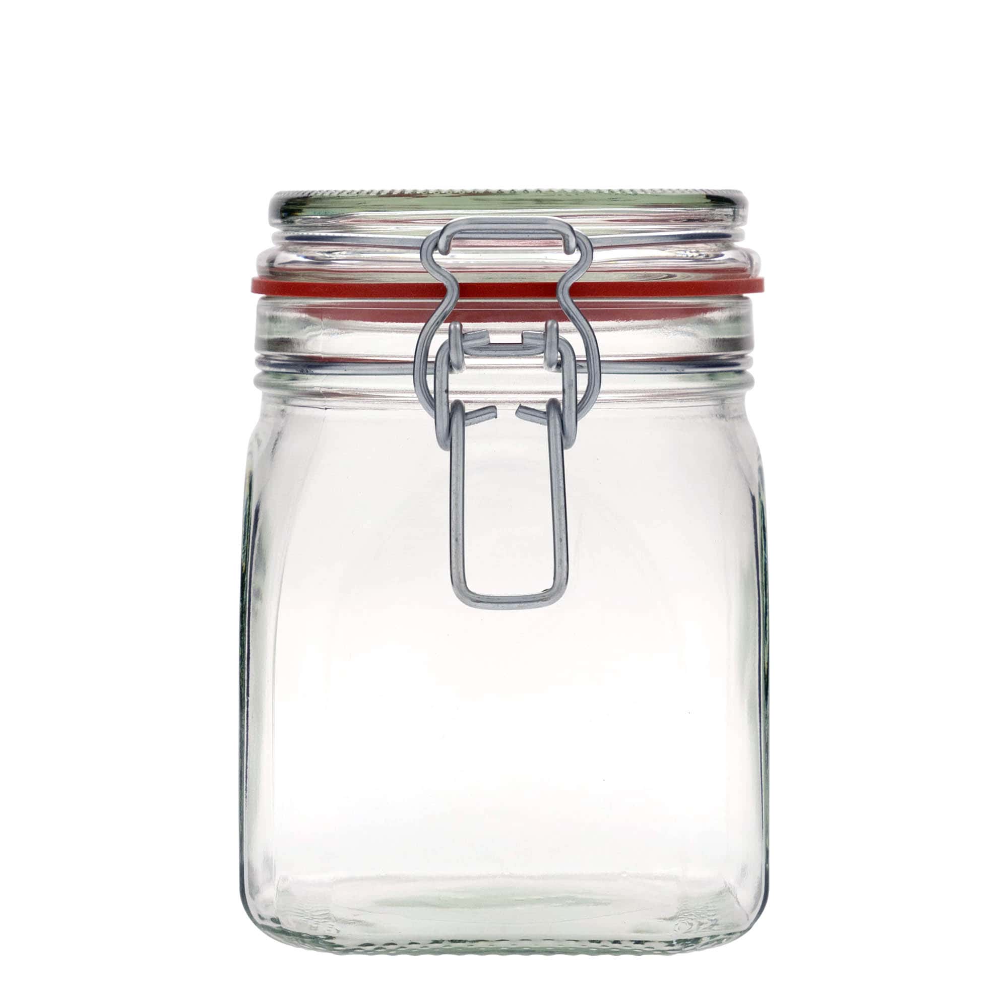 900 ml Tel mandallı kavanoz, kare, ağız: tel mandallı kapak 900 ml Tel mandallı kavanoz, kare, ağız: tel mandallı kapak