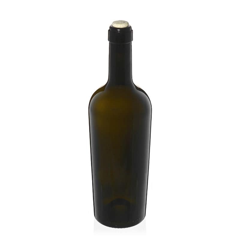 750 ml Şarap Şişesi 'Imperiale', antik yeşil, Ağız: Mantar