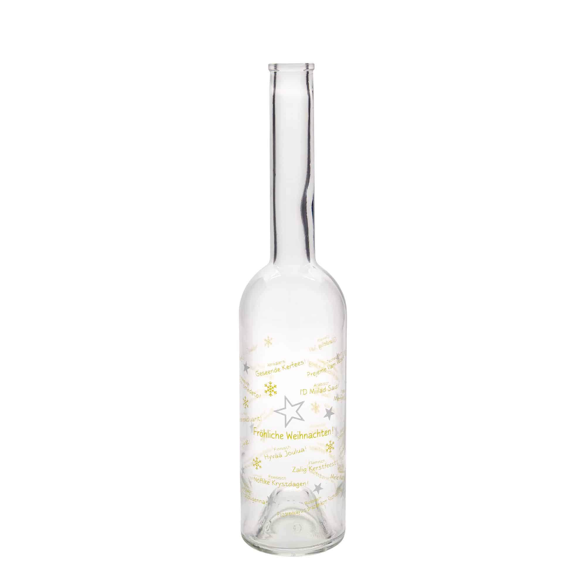 500 ml cam şişe 'Opera', motif: Dünyada Noel, ağız: mantar