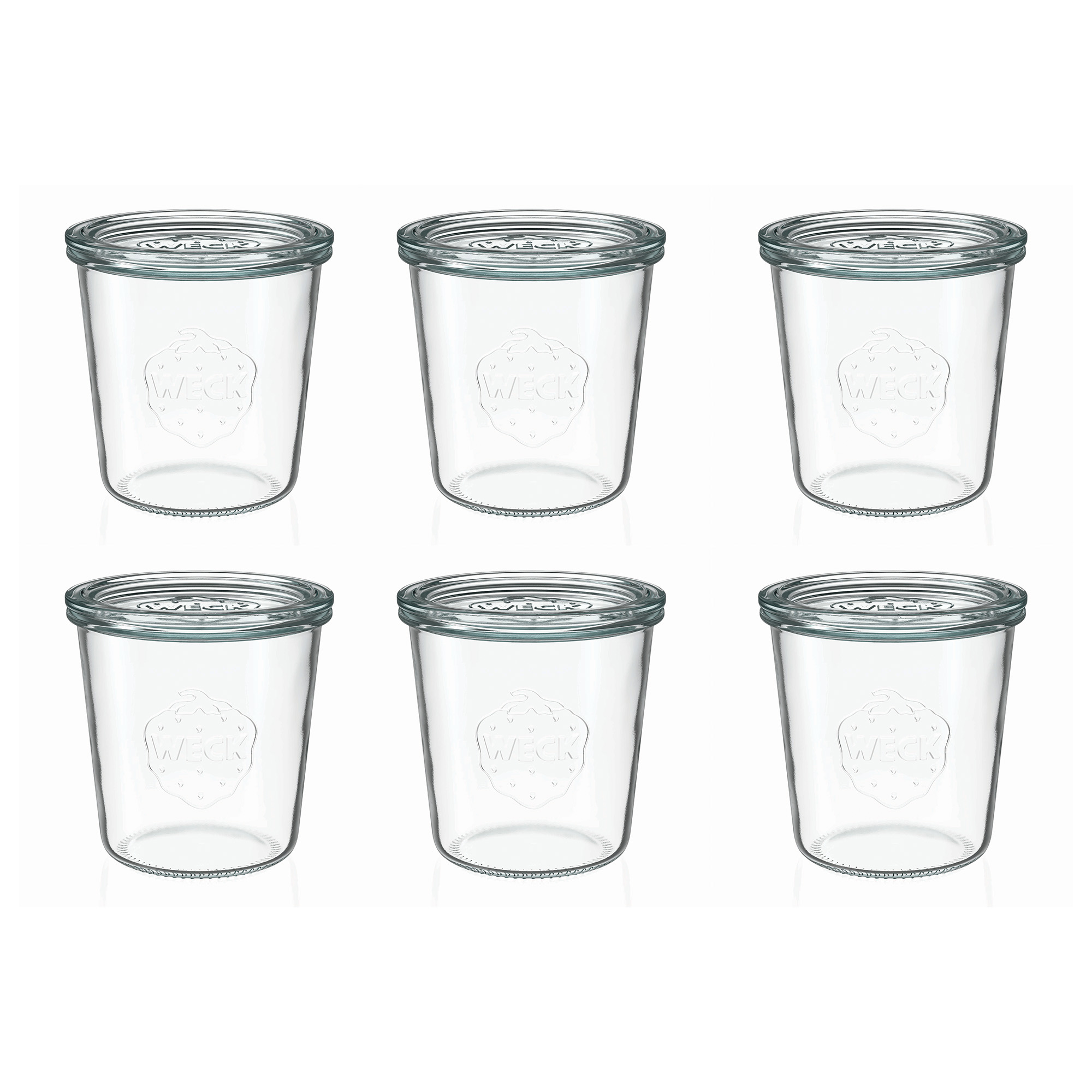 6x 580 ml WECK kavanoz cam kapaklı RR 100