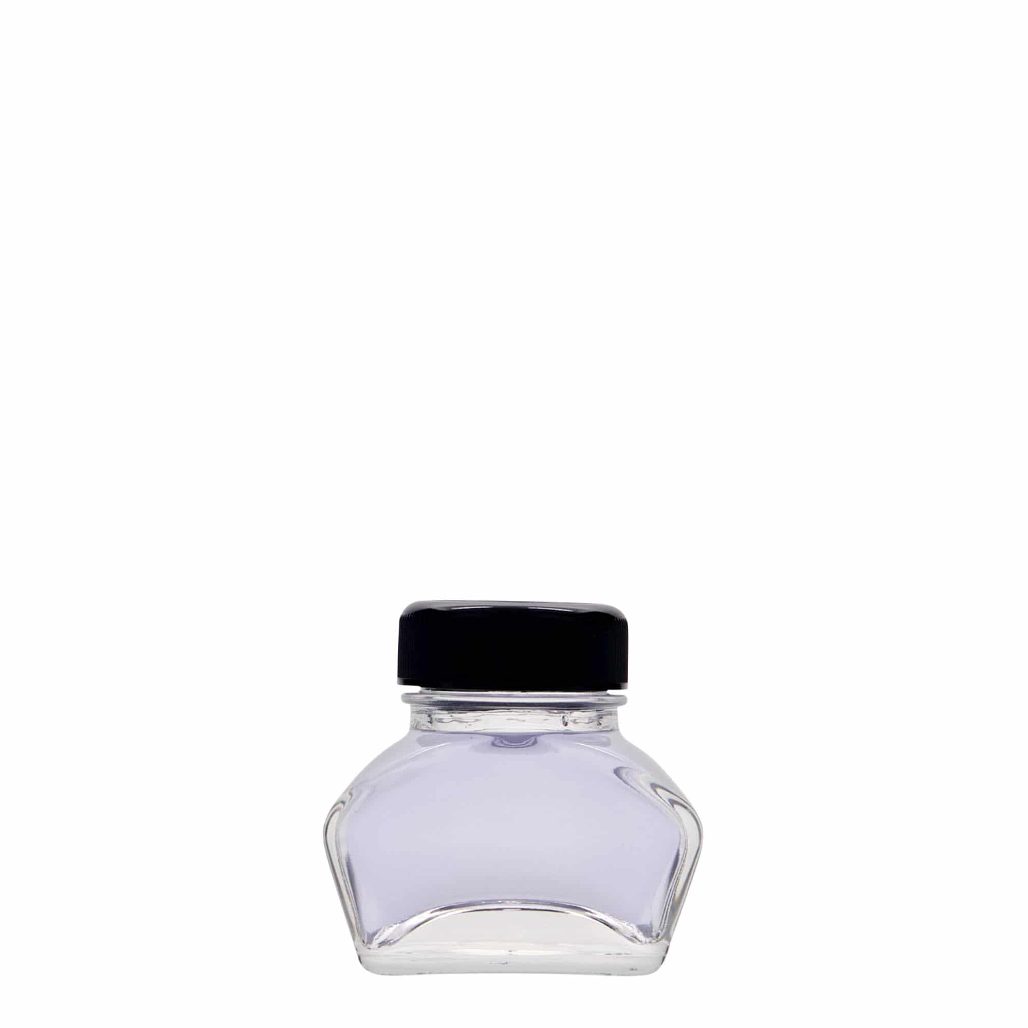 30 ml mürekkep şişesi, dikdörtgen, ağız: vidalı kapak